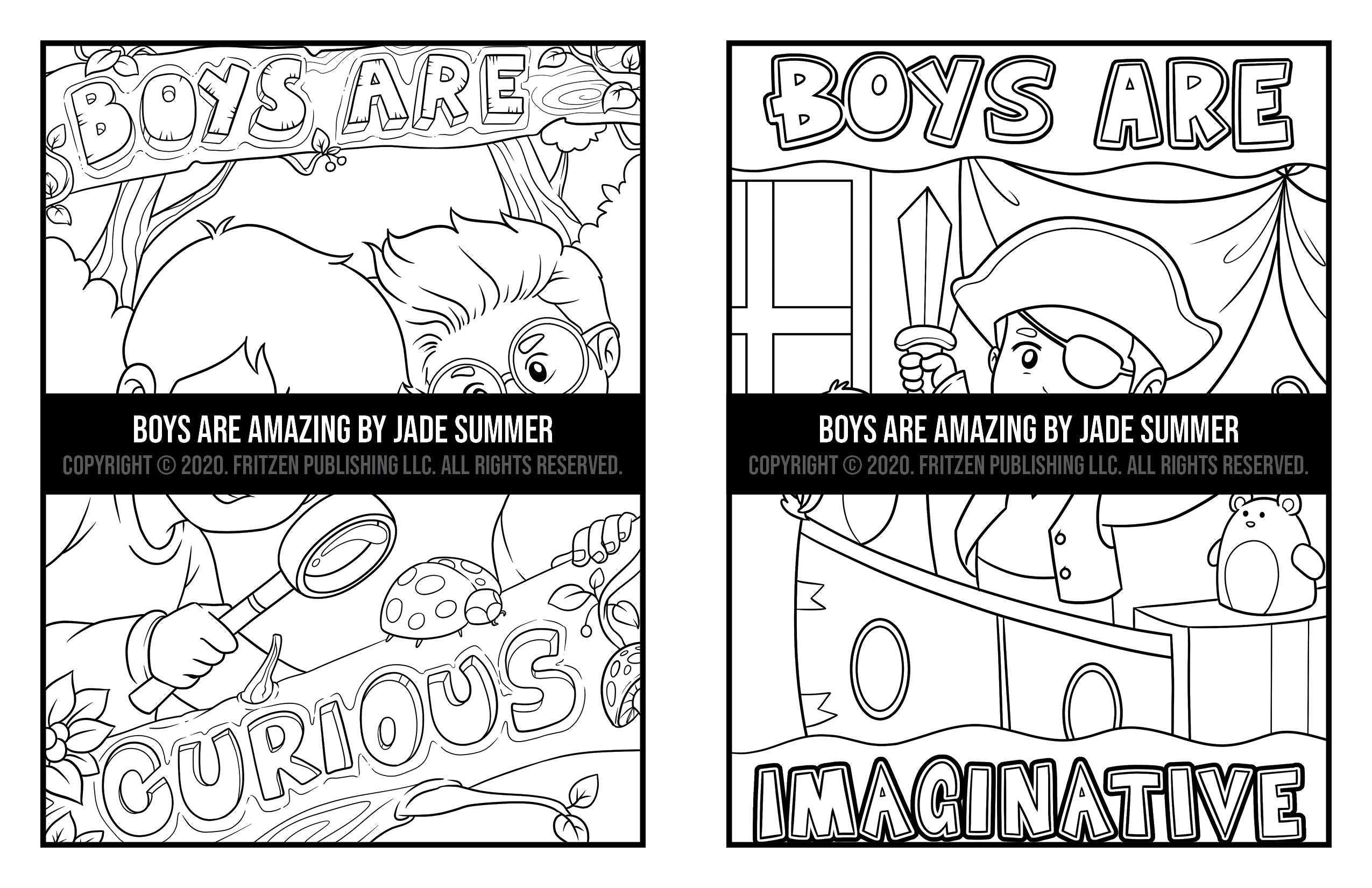 Boys Are Amazing: An Inspirational Coloring Book for Boys to Motivate, Encourage and Build Confidence