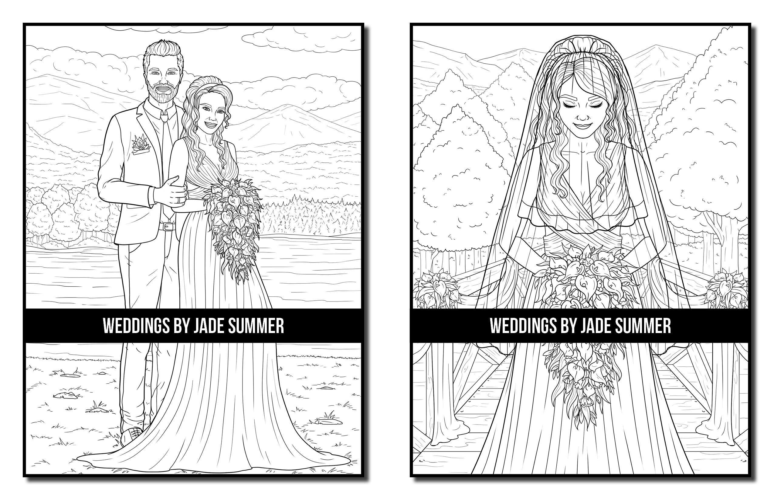 Weddings: An Adult Coloring Book with Beautiful Brides, Handsome Grooms, Lovely Flowers, Romantic Scenes and More!