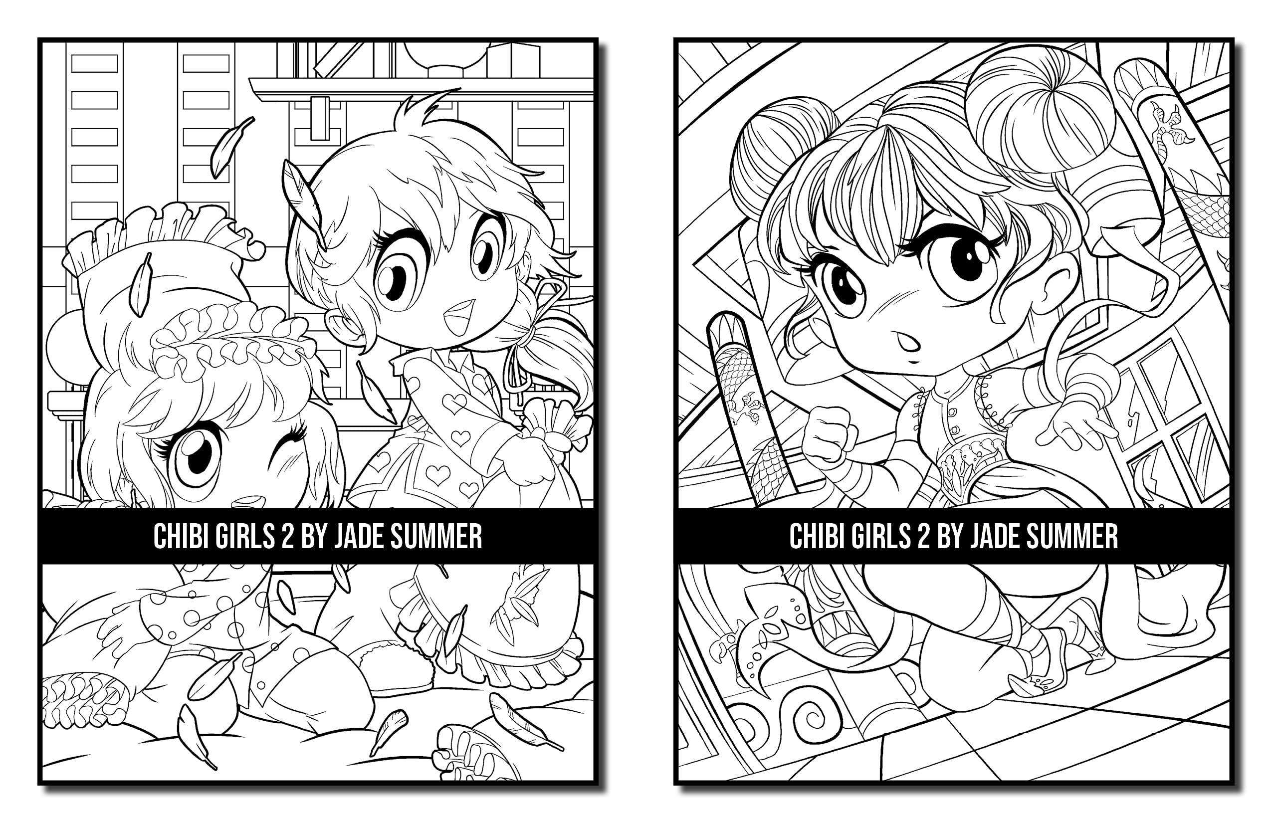 Chibi Girls 2: An Adult Coloring Book with Cute Anime Characters and Adorable Manga Scenes for Relaxation