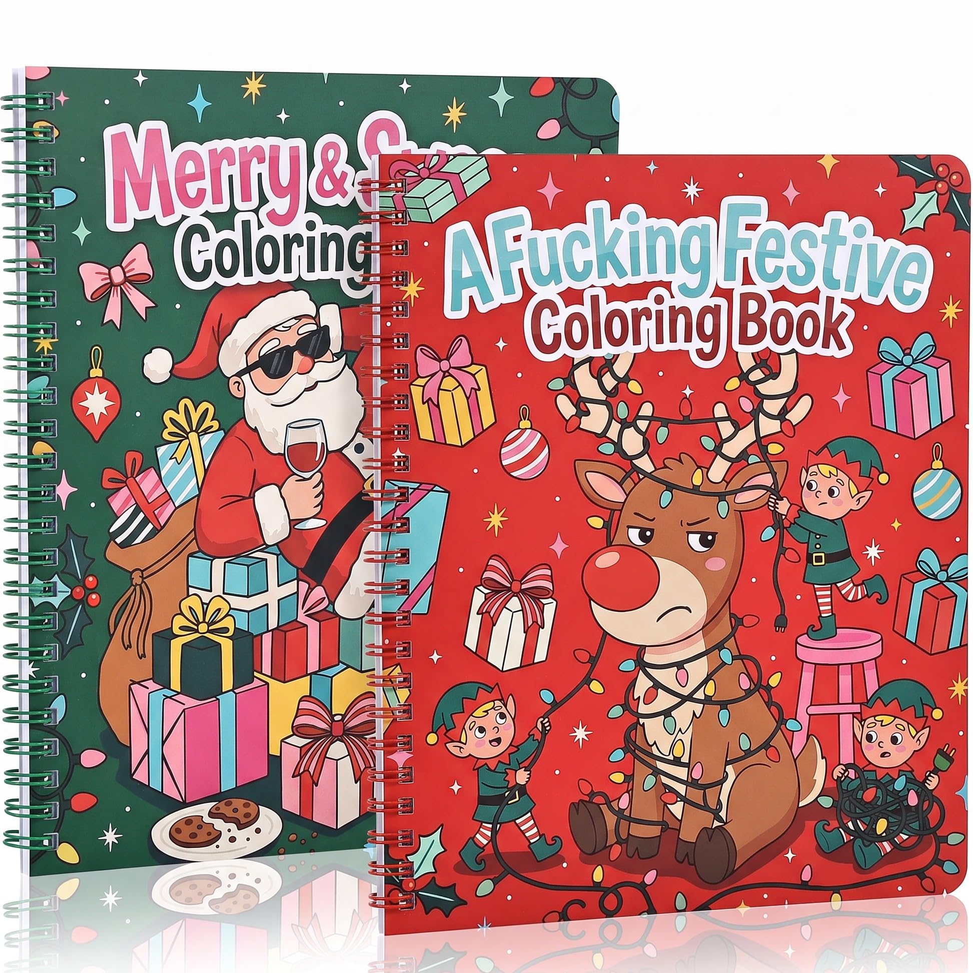Beautiful Coloring Book Set of 2 for Adult Relaxation - Funny Designs