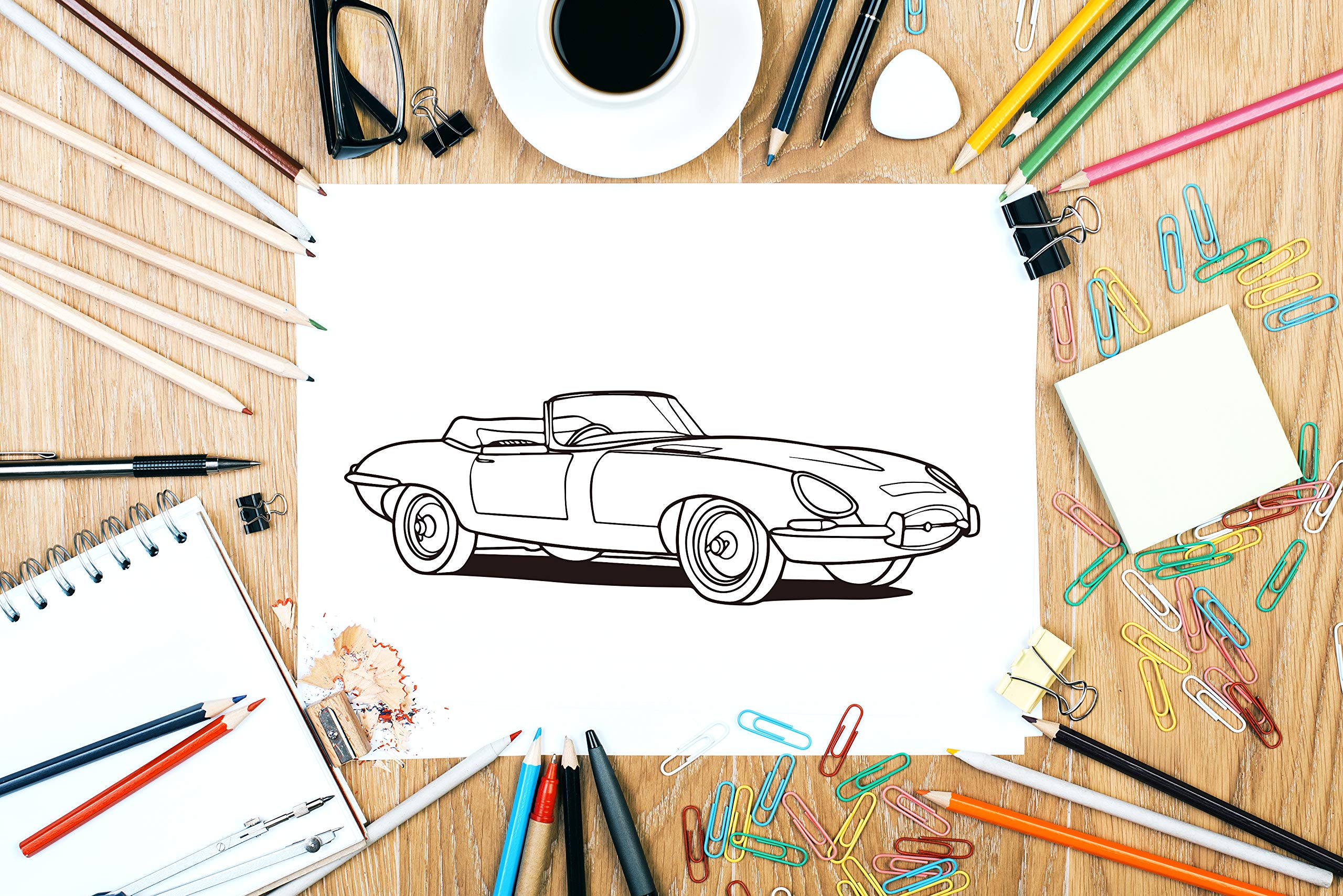 Classic Cars Coloring Book: A Collection of 50 Iconic Classic Cars | Relaxation Coloring Pages for Kids, Adults, Boys, and Car Lovers