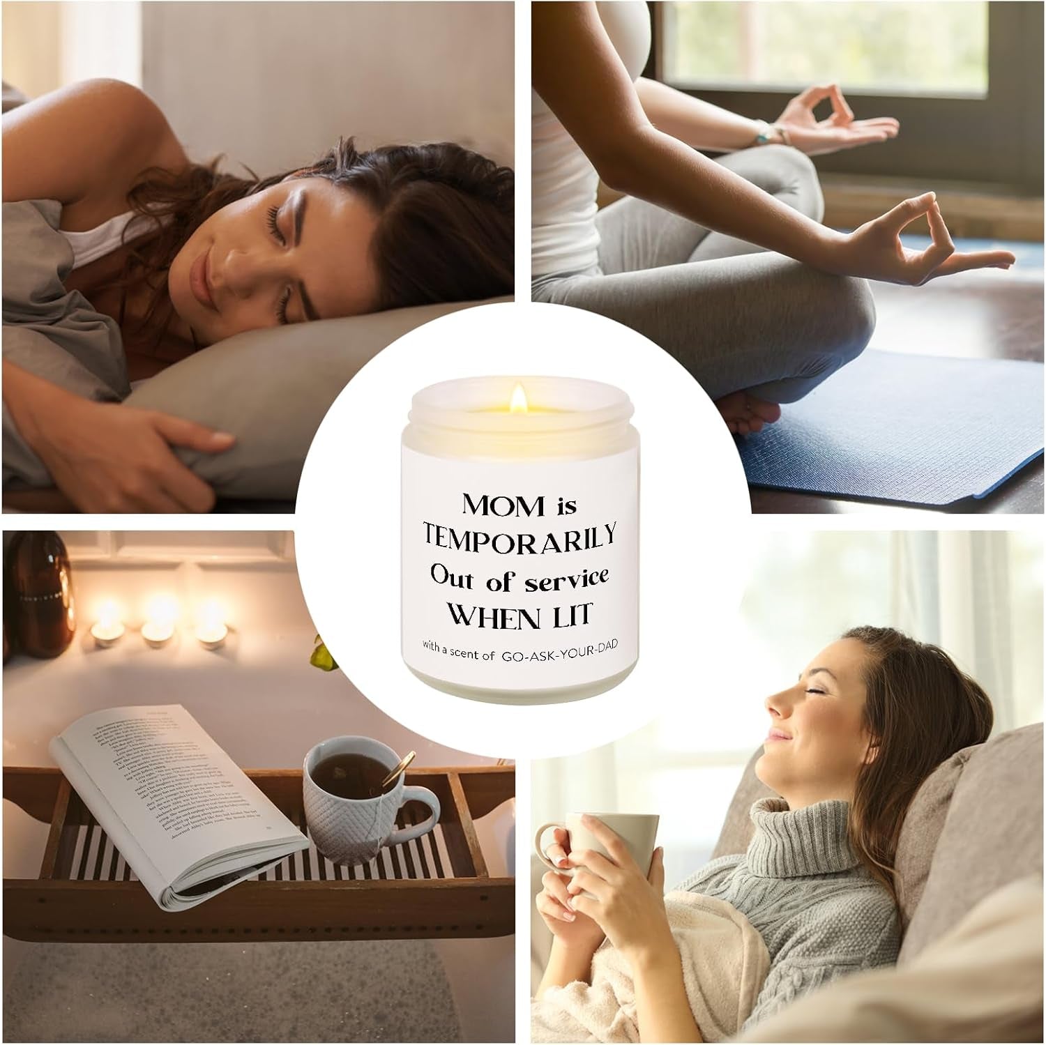 Mothers Day Gifts for Mom, Funny Mom Candle, Mom Birthday Gifts, Best Mom Gifts from Daughters Son, Mom Presents for Christmas, White