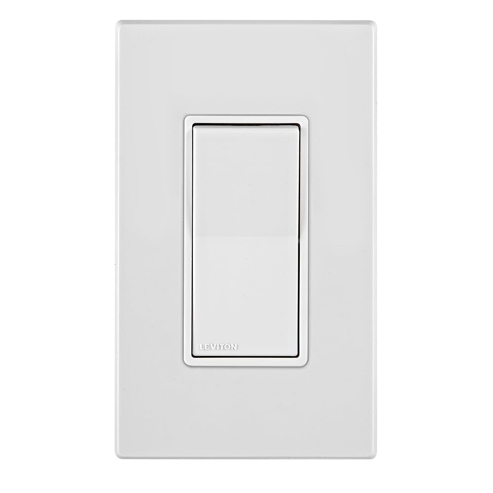 Leviton E5603-SW Decora Edge 15 Amp 3-Way Rocker Switch, White
