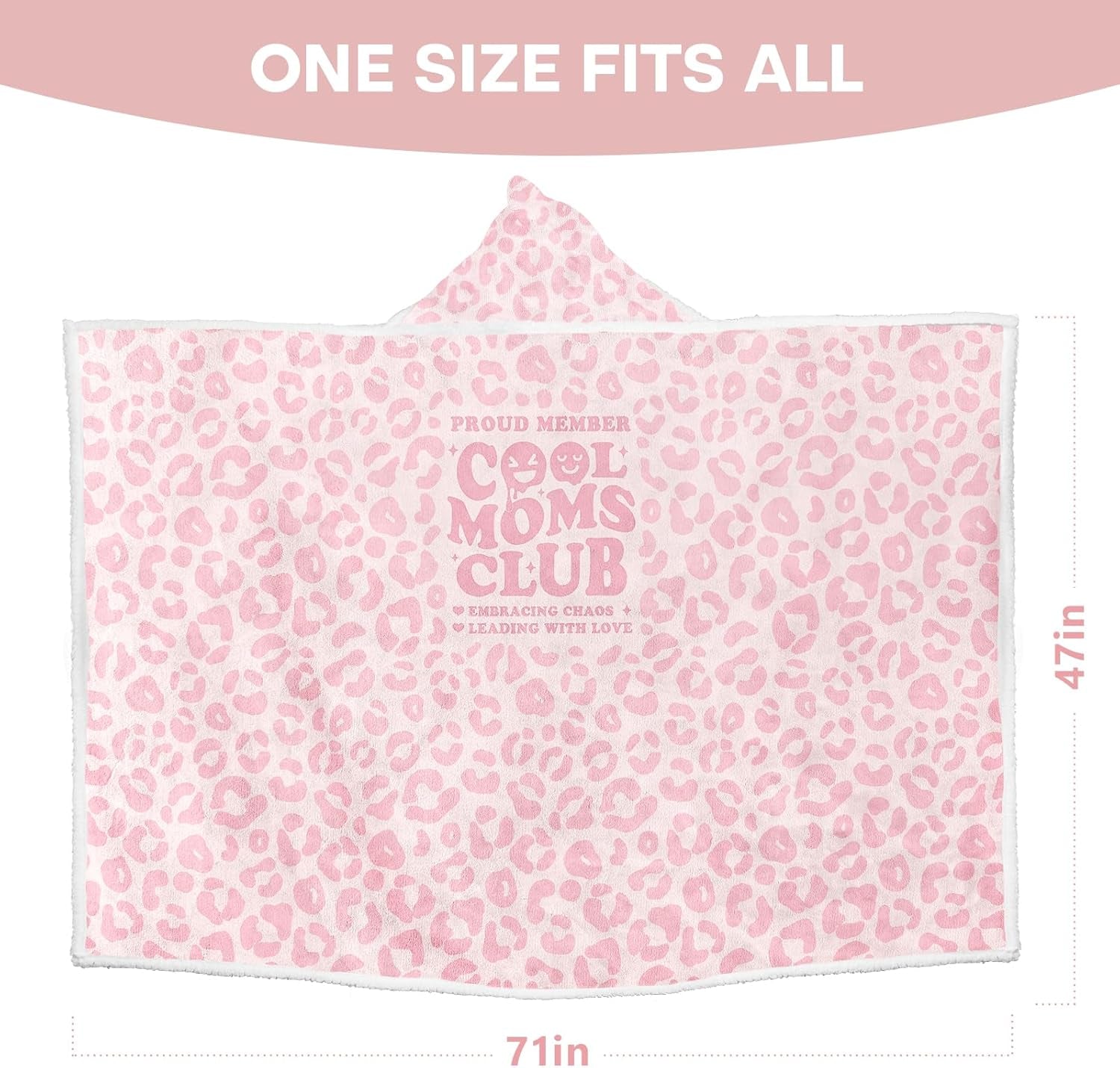 Gifts for Mom, Wearable Blanket with Leopard Print, Mothers Day, Birthday Mom Gifts from Daughter Son, Hooded Blanket