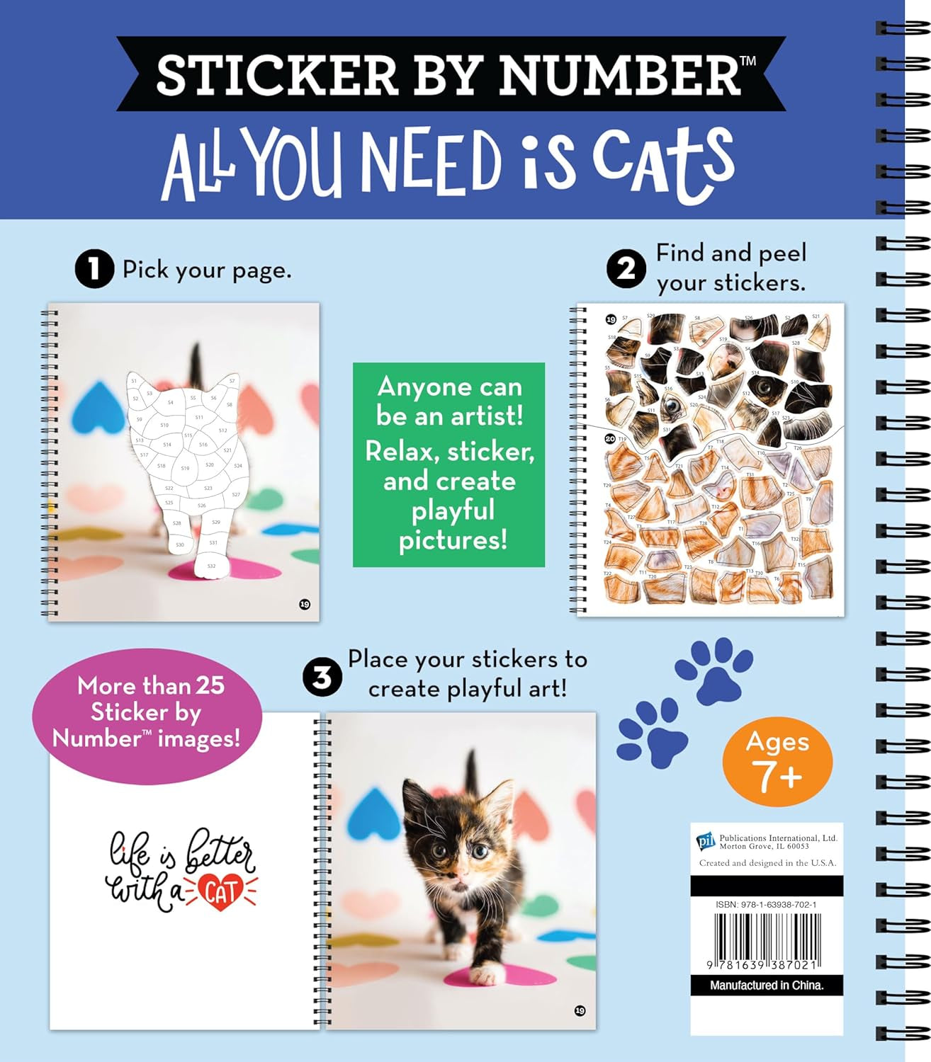 Brain Games - Sticker by Number: All You Need Is Cats (27 Images to Sticker)