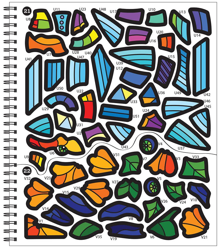 Brain Games - Sticker by Number: Mosaic Animals (28 Images to Sticker)