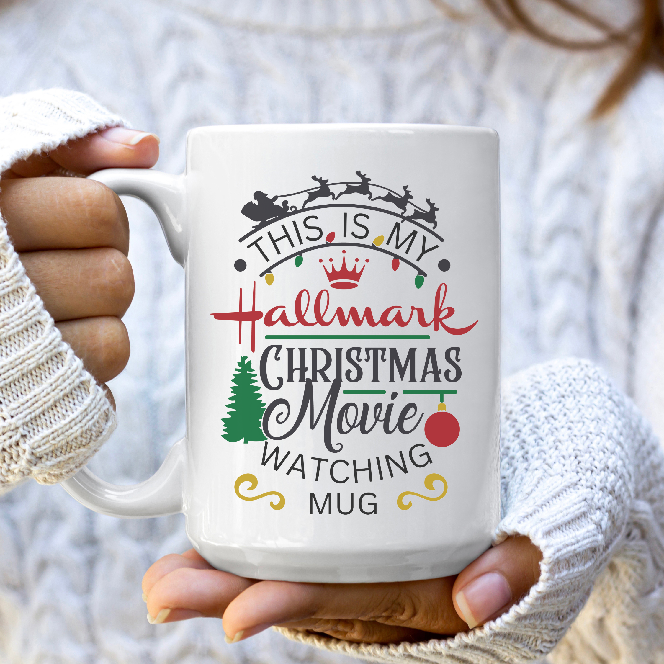 Christmas Movie Watching Mug - Festive Holiday Ceramic Mug (11oz & 15oz)