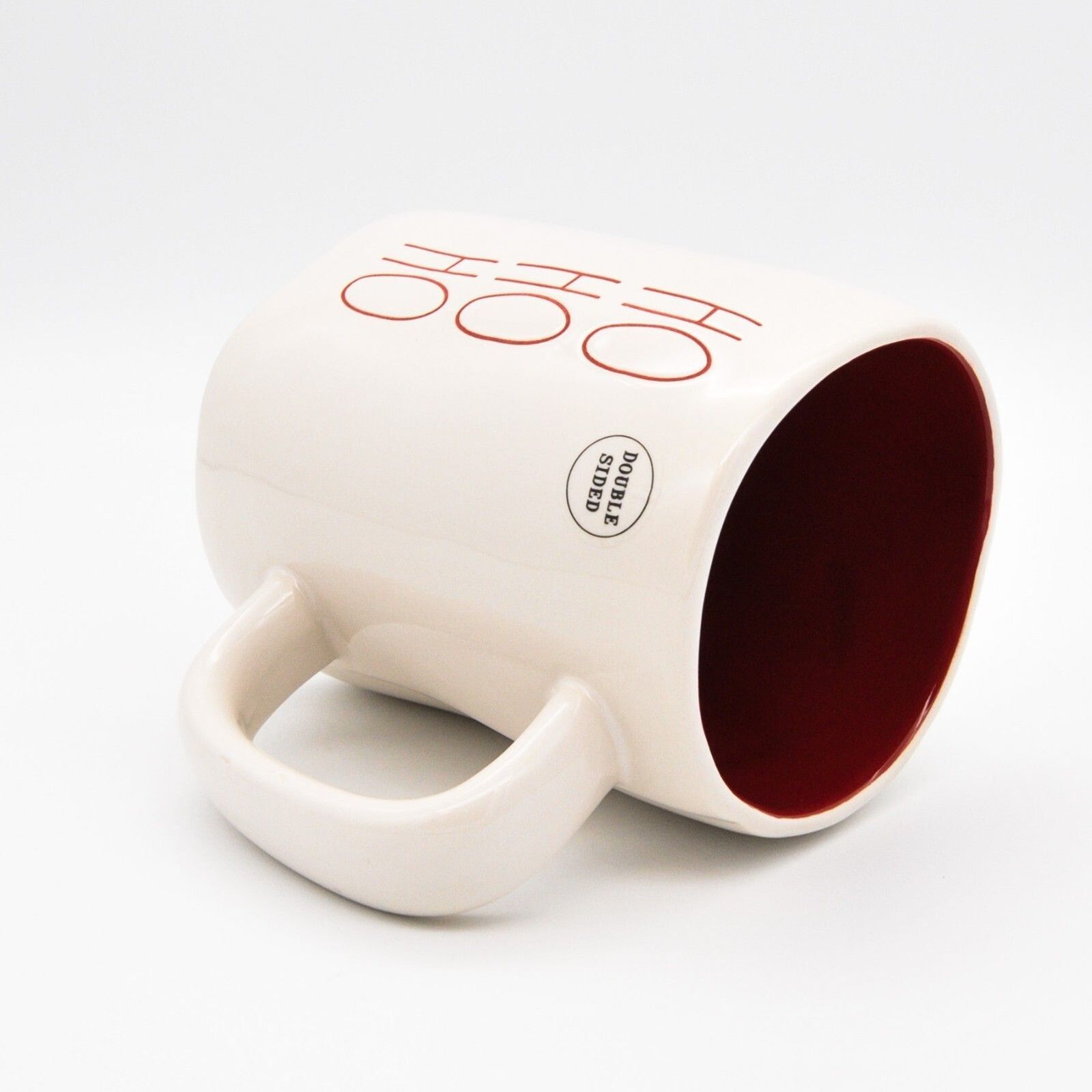 Rae Dunn Santa Mug, 16oz Ceramic Christmas Coffee Cup, Double-Sided Santa Mug