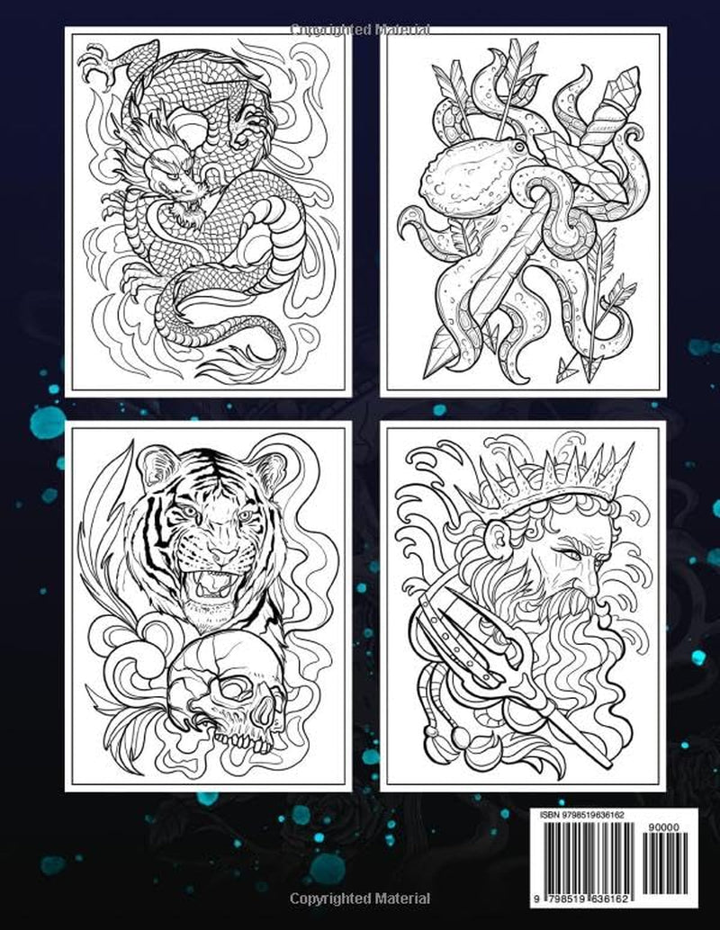 100 Tattoos: a Tattoo Coloring Book for Adults with Beautiful Tattoo Designs for Stress Relief, Relaxation, and Creativity