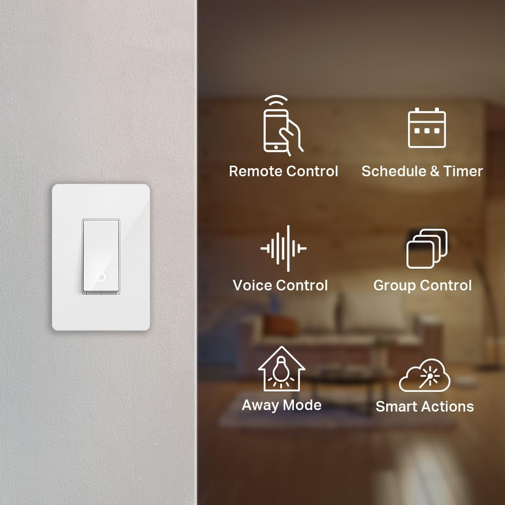 Kasa Smart Light Switch HS200P3, Single Pole, Needs Neutral Wire, 2.4Ghz Wi-Fi Light Switch Works with Alexa and Google Home, UL Certified, No Hub Required, 3 Count -Pack of 1 , White