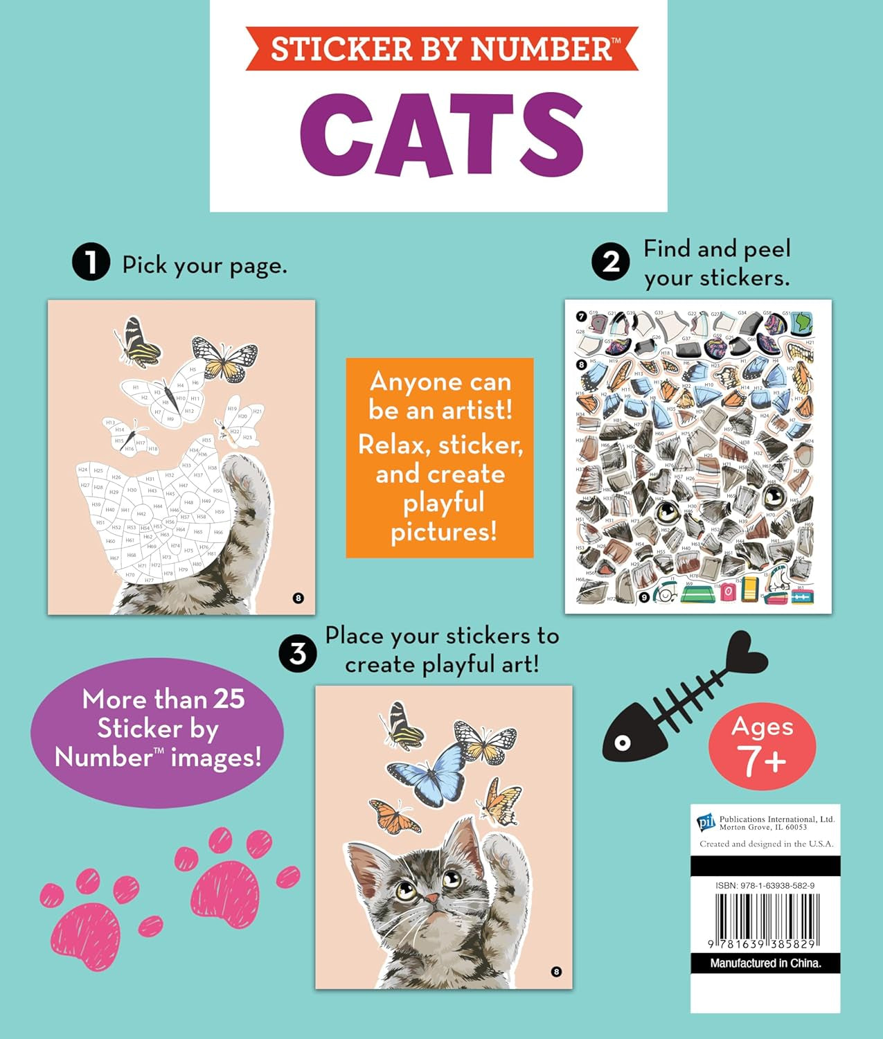 Brain Games - Sticker by Number: Cats (28 Images to Sticker) (Volume 2)