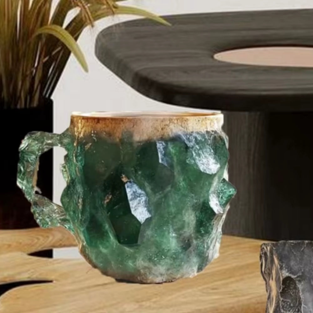 Mineral Crystal Coffee Mug – Resin Gemstone Style Cup