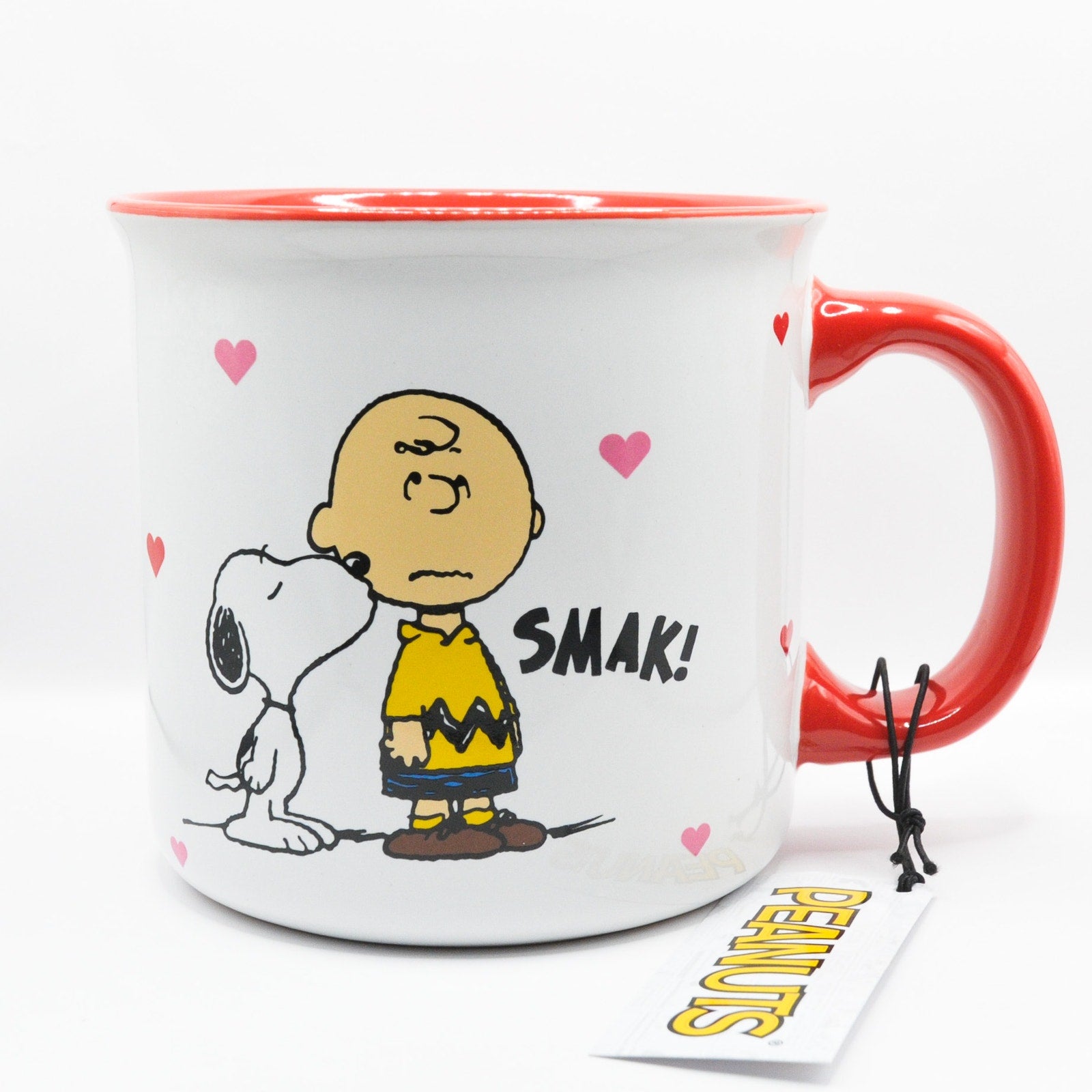 Peanuts Valentine's Day Mug, Snoopy and Charlie Brown, 20oz Ceramic Coffee Cup
