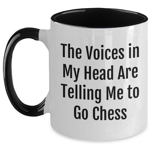 Funny Chess Quotes Two Tone Coffee Mugs for Chess Enthusiasts, Unique Gifts for Mom on Mother's Day from Family, Friends, or Coworkers - Main