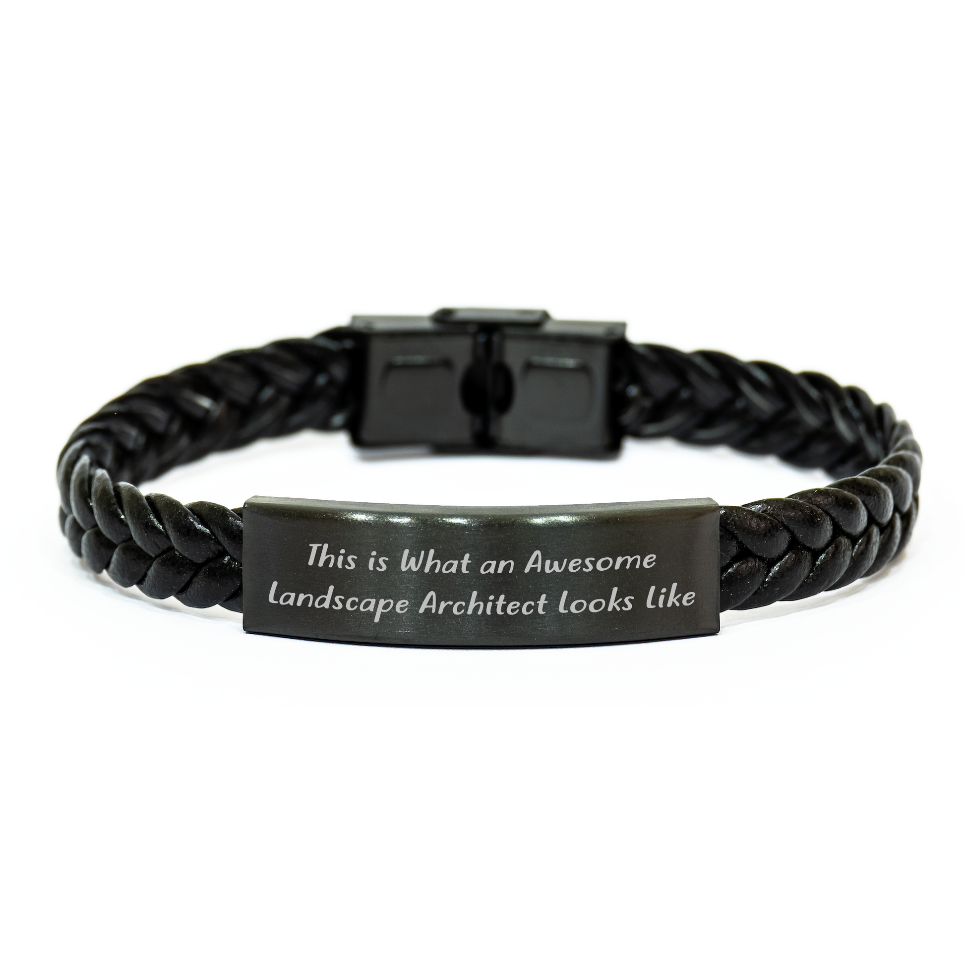 Landscape Architect Gifts, Inspirational Quote Interlaced Leather Bracelet, Gifts from Friends for Landscape Architect Graduation, Unique Men's Jewelry - Image 1