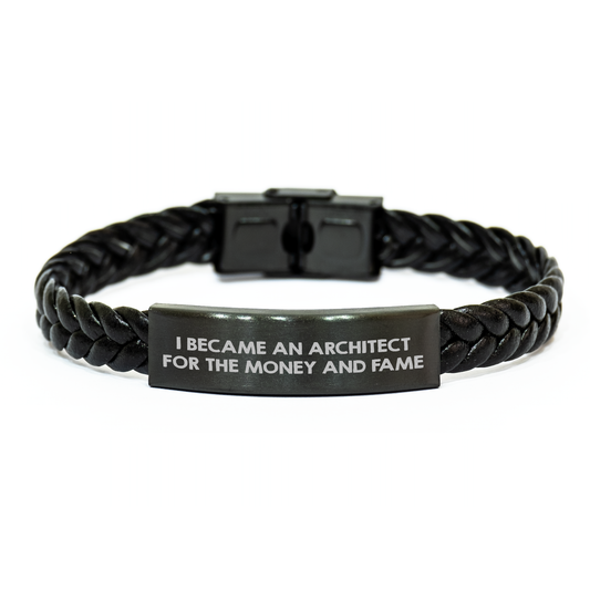 Architect Gifts, Funny Quote, Interlaced Leather Bracelet for Her, Mother's Day Unique Gifts from Family - Image 1