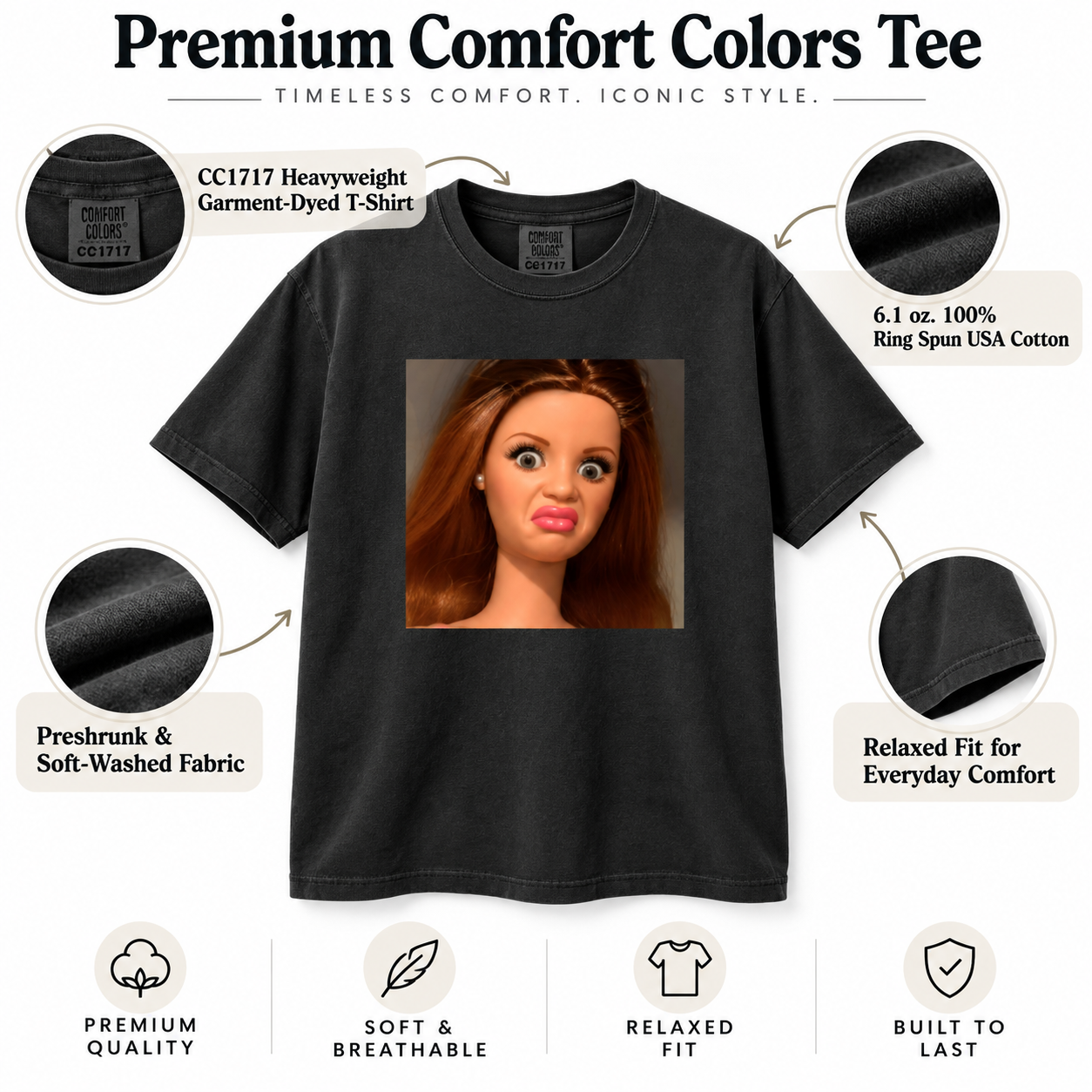 Disgusted Doll Face Shirt Comfort Colors Tshirt