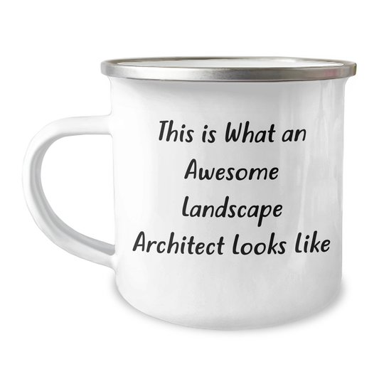 Funny Landscape Architect Gifts for Him from Friends, Inspirational Camping Mugs for Graduation, 'This Is What An Awesome Landscape Architect Looks Like' Quote - Image 1