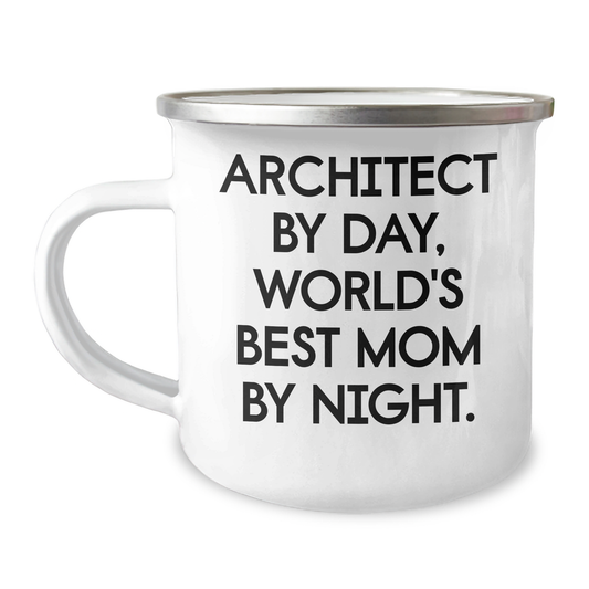 Architect Gifts by Day, World's Best Dad by Night - Funny Camping Mug for Father's Day - Gifts from Men to Architect - Image 1