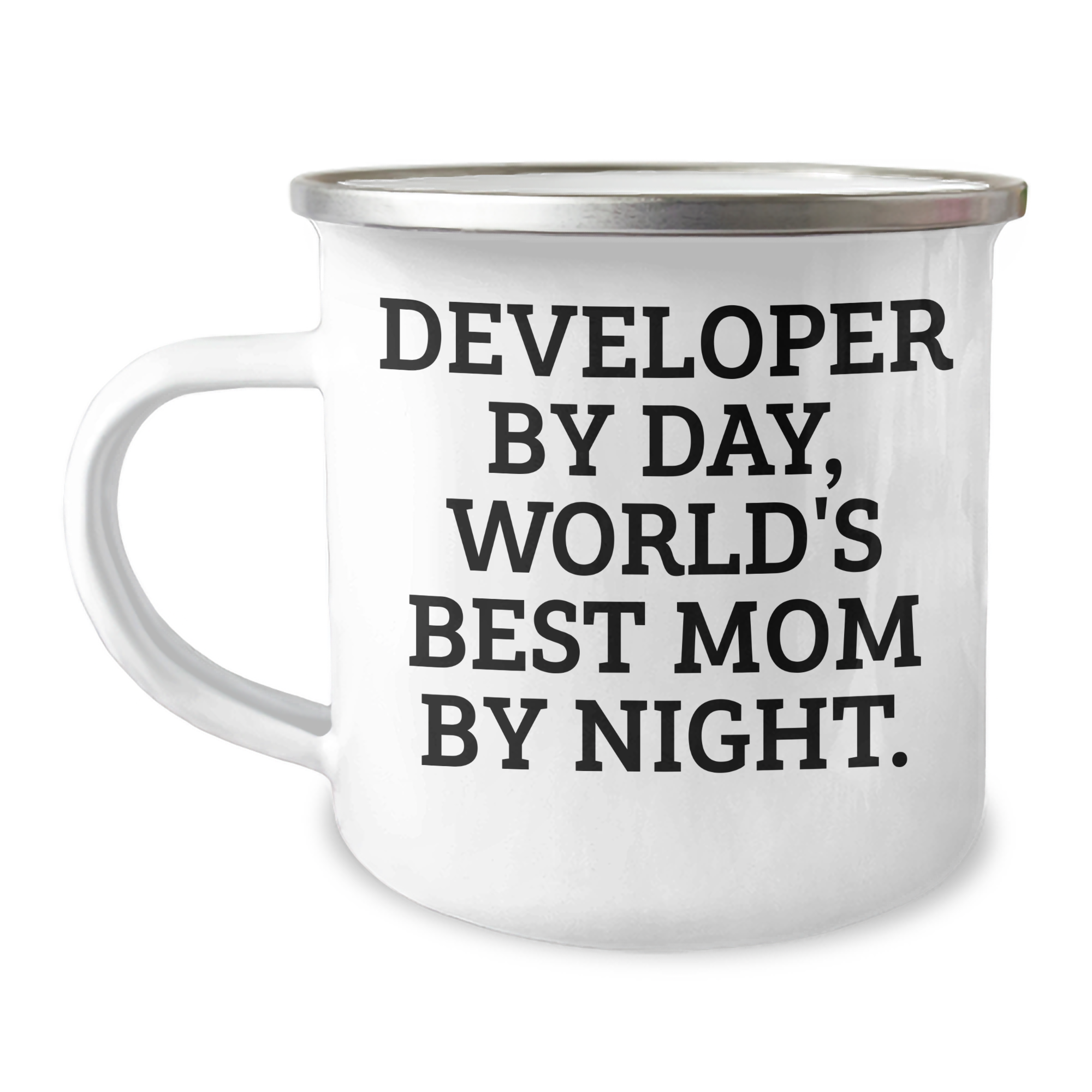 Developer Gifts, Camping Mug, Funny Quote: Gifts from Mom to Developer, Perfect for Father's Day