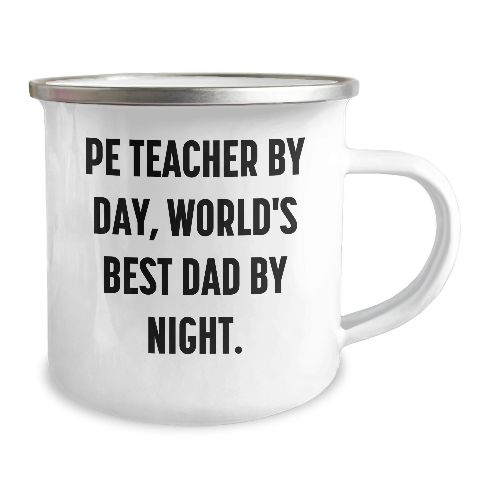 Funny PE Teacher Gifts by Friends - PE Teacher Camping Mug for Mother's Day, 'Pe Teacher By Day, World's Best Dad By Night.' - Gifts from Friends to PE Teacher - Image 2