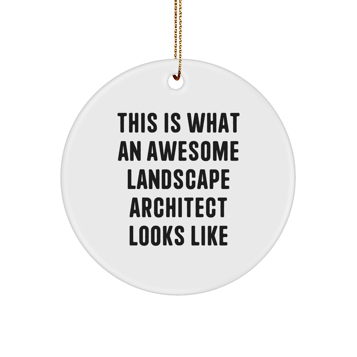 Gifts from Friends for Landscape Architects, Circle Ornament, This Is What An Awesome Landscape Architect Looks Like, Christmas Unique Presents - Image 1