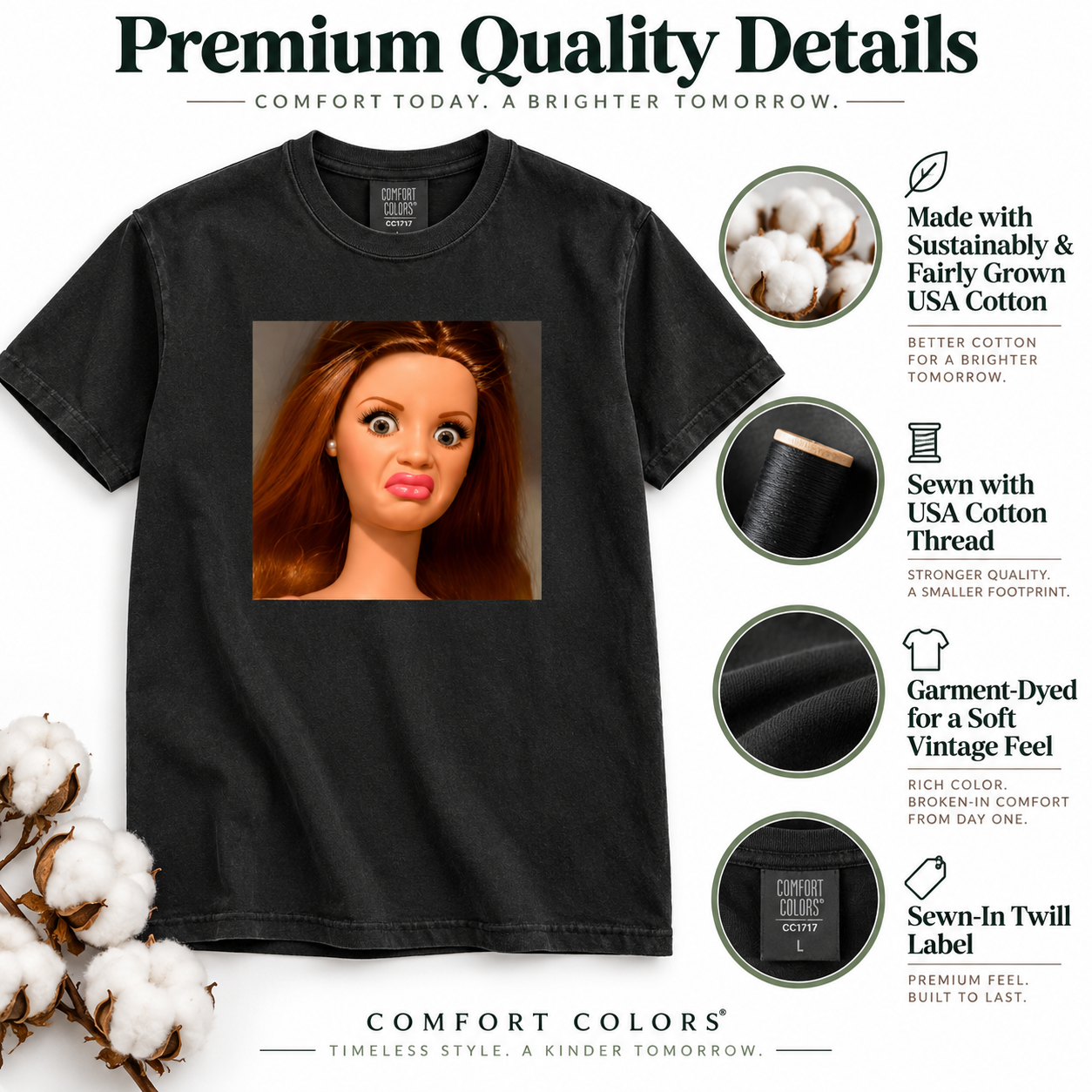 Disgusted Doll Face Shirt Comfort Colors Tshirt