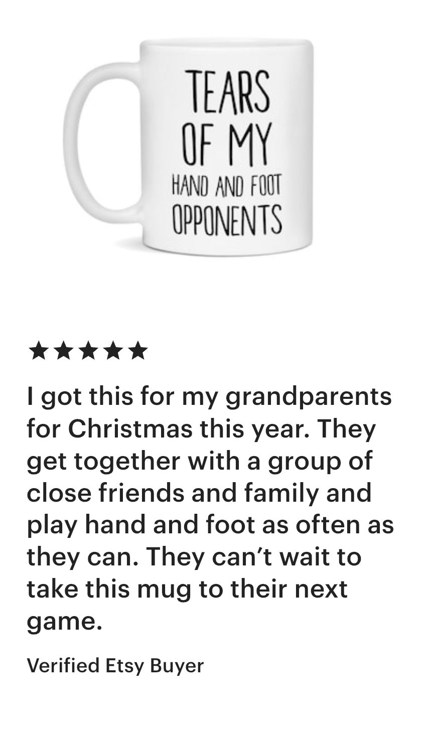 Funny Hand And Foot Mug – “Tears Of My Hand And Foot Opponents” – 11Oz Or 15Oz Coffee Cup