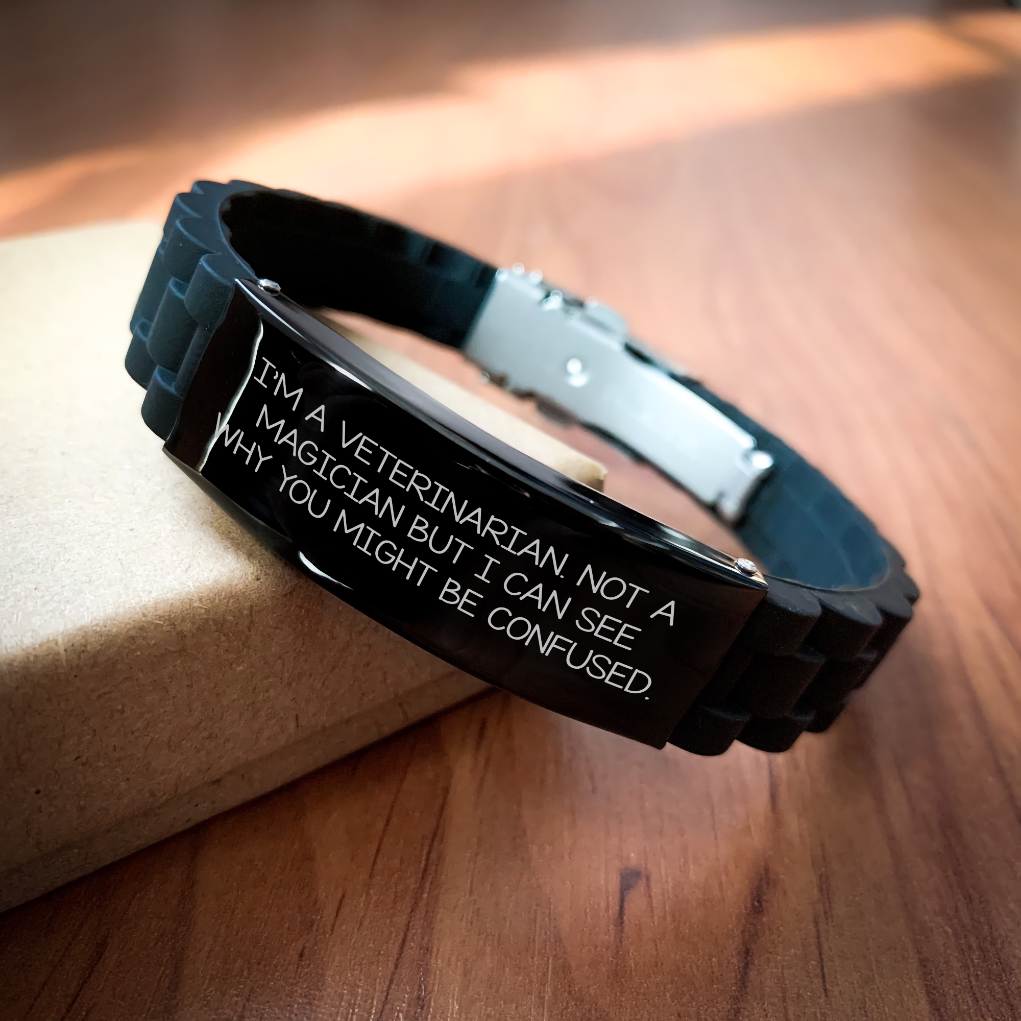 'Magical' Veterinarian Gifts from Men, Unique Father's Day Unique Gift for Veterinarian, Adjustable Glide lock Clasp Bracelet, Funny Quote - Image 2