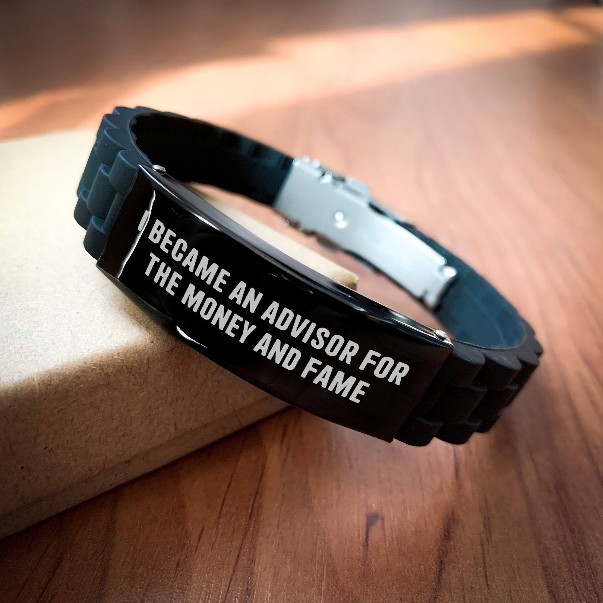 Gifts from Friends for Advisors - Inspirational I Became An Advisor For The Money And Fame Glide lock Clasp Bracelet - Adjustable Unique Mother's Day Unique Gift - Image 2