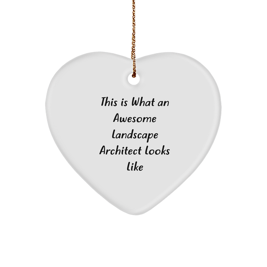 Funny Landscape Architect Gifts from Friends - Heart Ornament This Is What An Awesome Landscape Architect Looks Like, Christmas Unique - Image 1