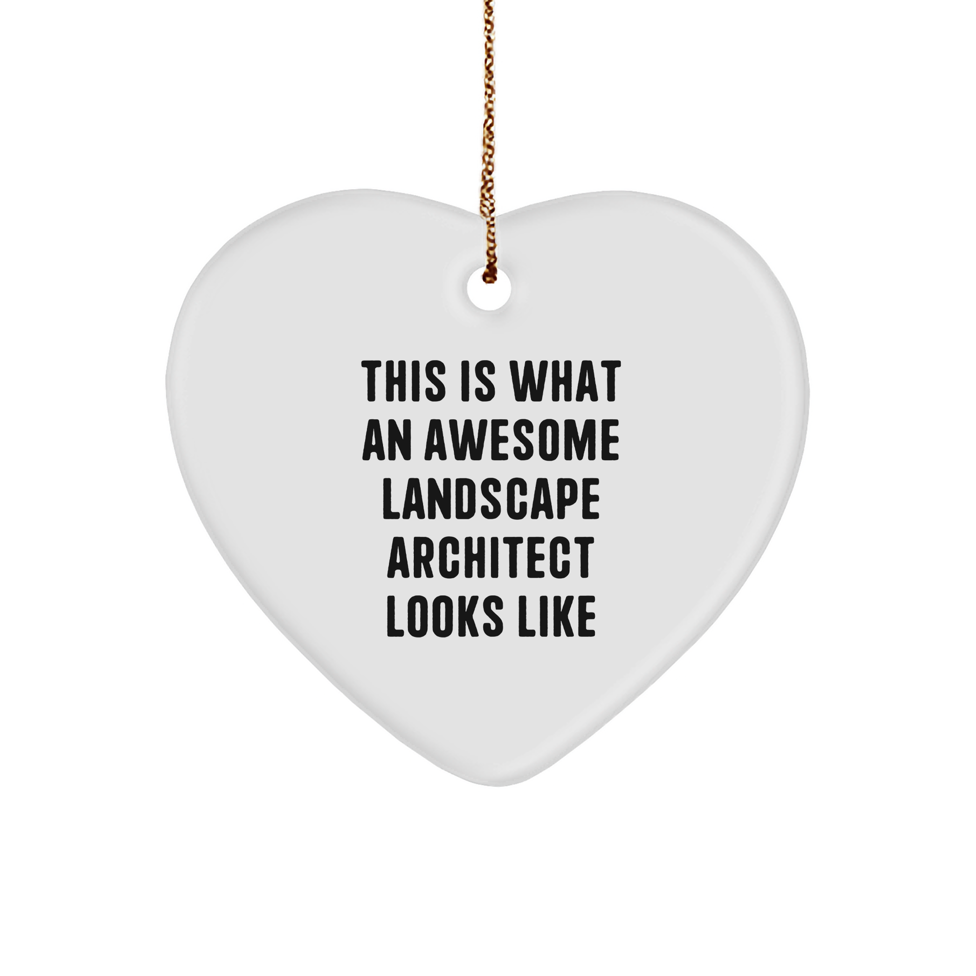 Funny Landscape Architect Gifts from Friends, This Is What An Awesome Landscape Architect Looks Like Heart Ornament, Perfect for Christmas - Image 1