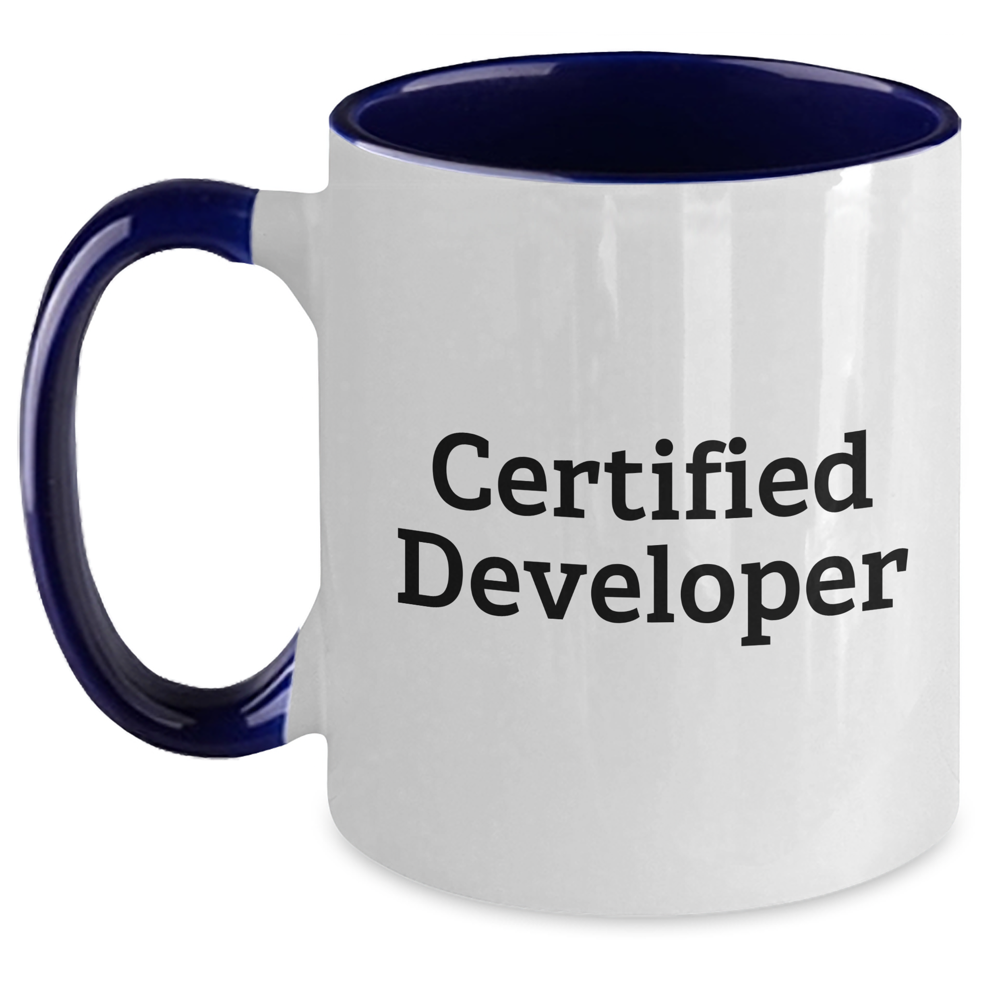 Funny Quote Certified Developer Gifts from Men to Men Two Tone Coffee Mugs for Father's Day - Main