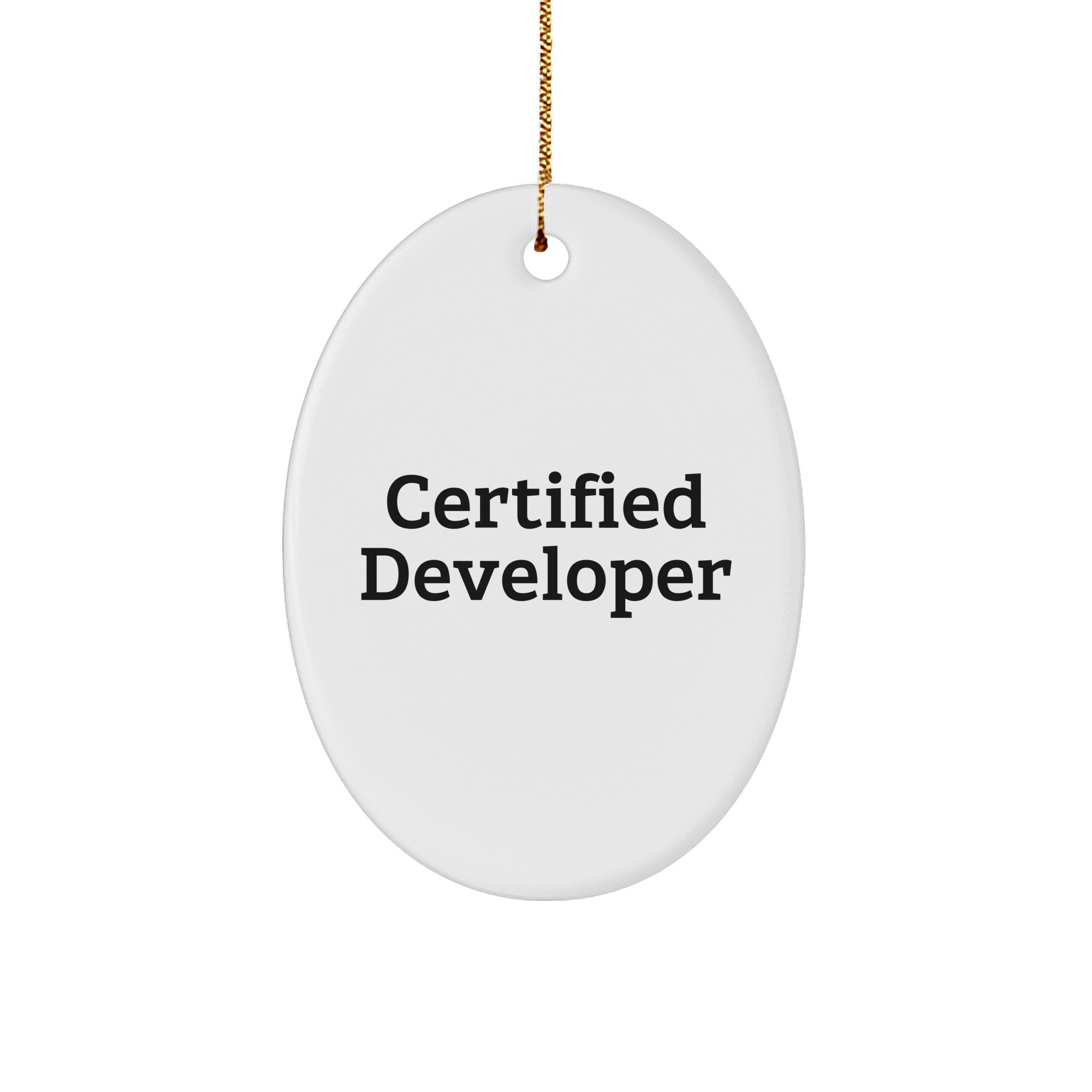 Gifts from Family to Developer Friends - Funny Quote Oval Ornament for Christmas - Oval Shaped MDF with Sublimation Print