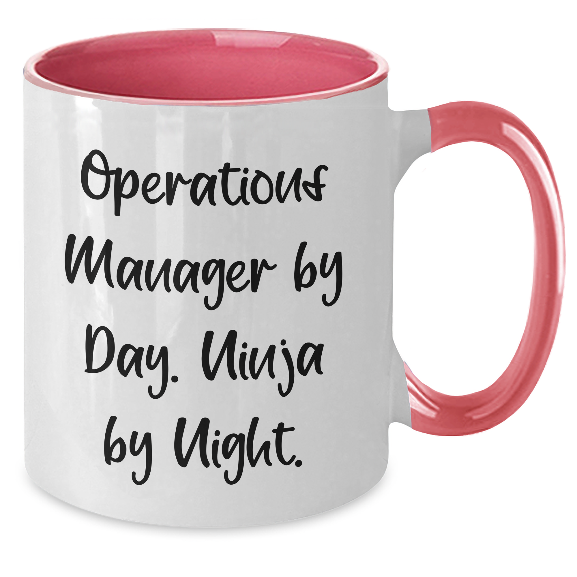 Operations Manager Gifts for Men - Ninja By Day, Funny Two Tone Coffee Mug for Dad with Father's Day Inspiration, Black and White, Red and White, Navy and White, Pink and White Color Options, 11oz - Additional