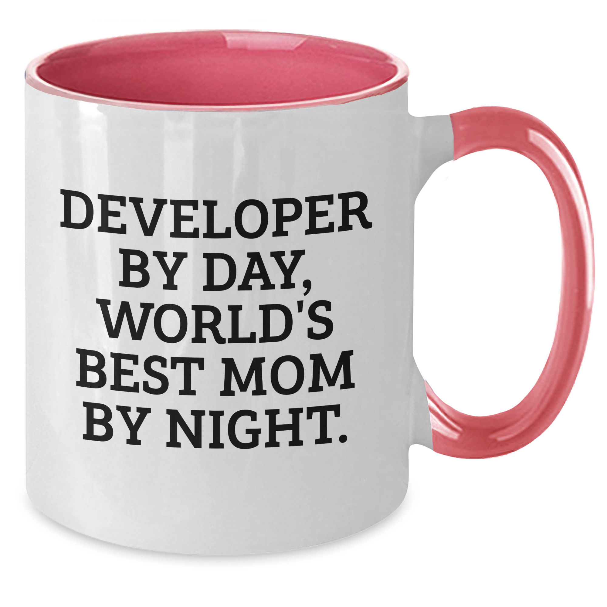 Developer Humor Coffee Mugs - Funny Gifts from Mom for Dad by Day, World's Best Mom By Night on Father's Day, Two Tone Ceramic Mug - Additional