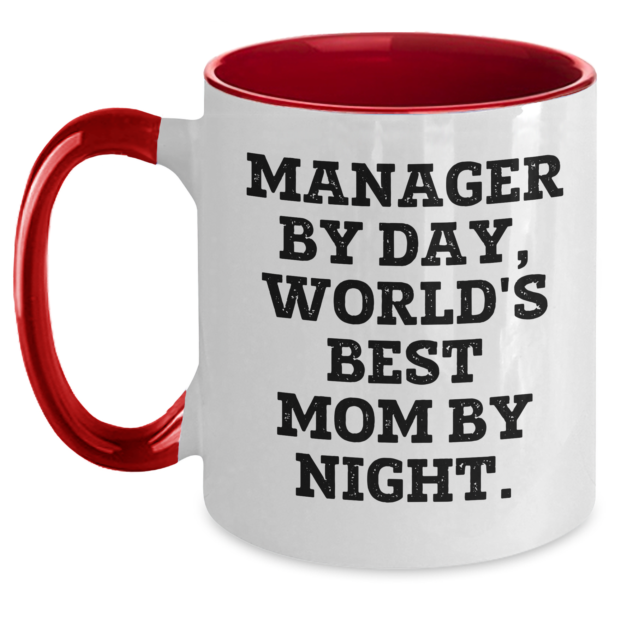 Funny Manager Gifts - Manager By Day, World's Best Mom By Night. Two Tone Coffee Mug, Gifts from Mom for Manager, Father's Day Unique Gifts - Main