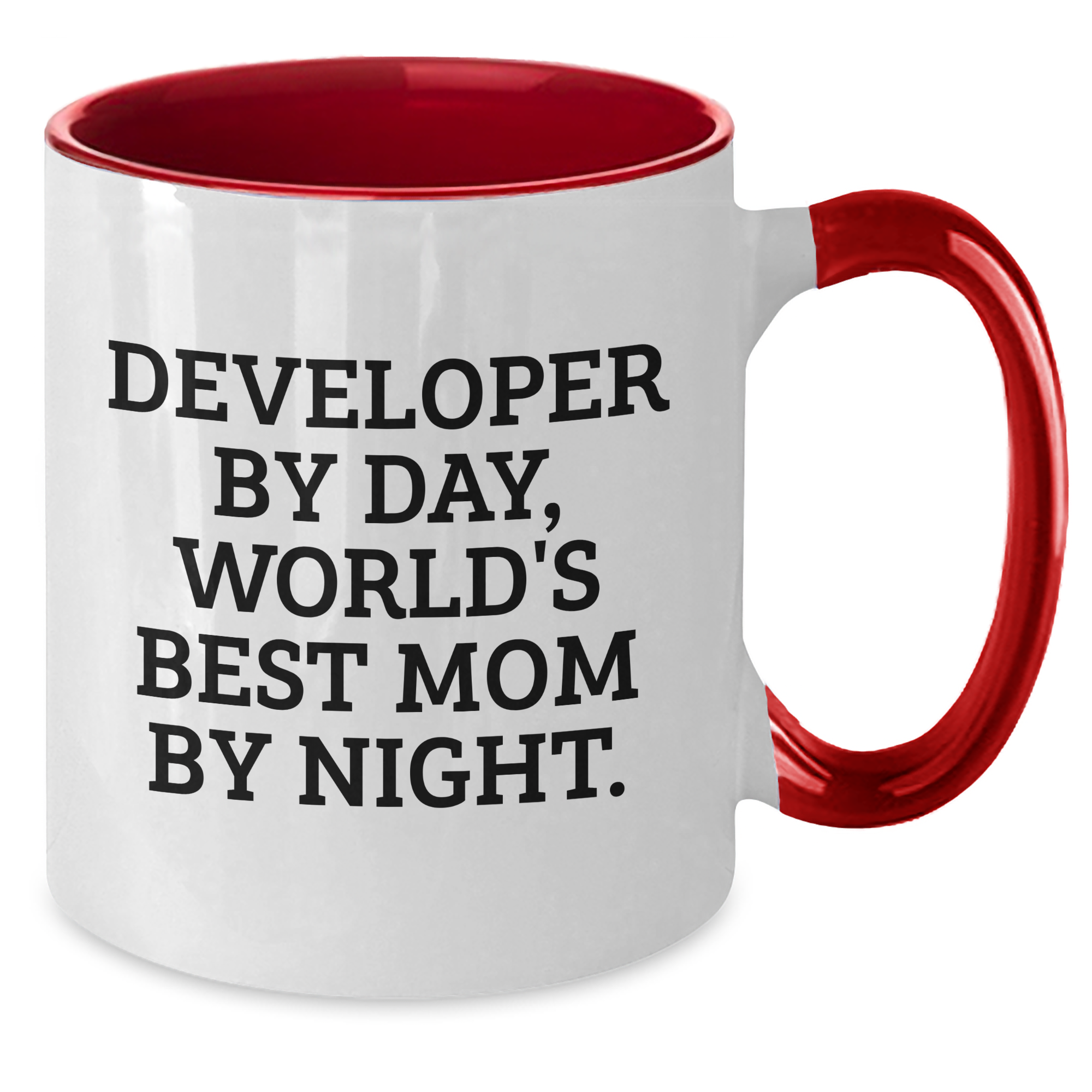 Developer Humor Coffee Mugs - Funny Gifts from Mom for Dad by Day, World's Best Mom By Night on Father's Day, Two Tone Ceramic Mug - Additional