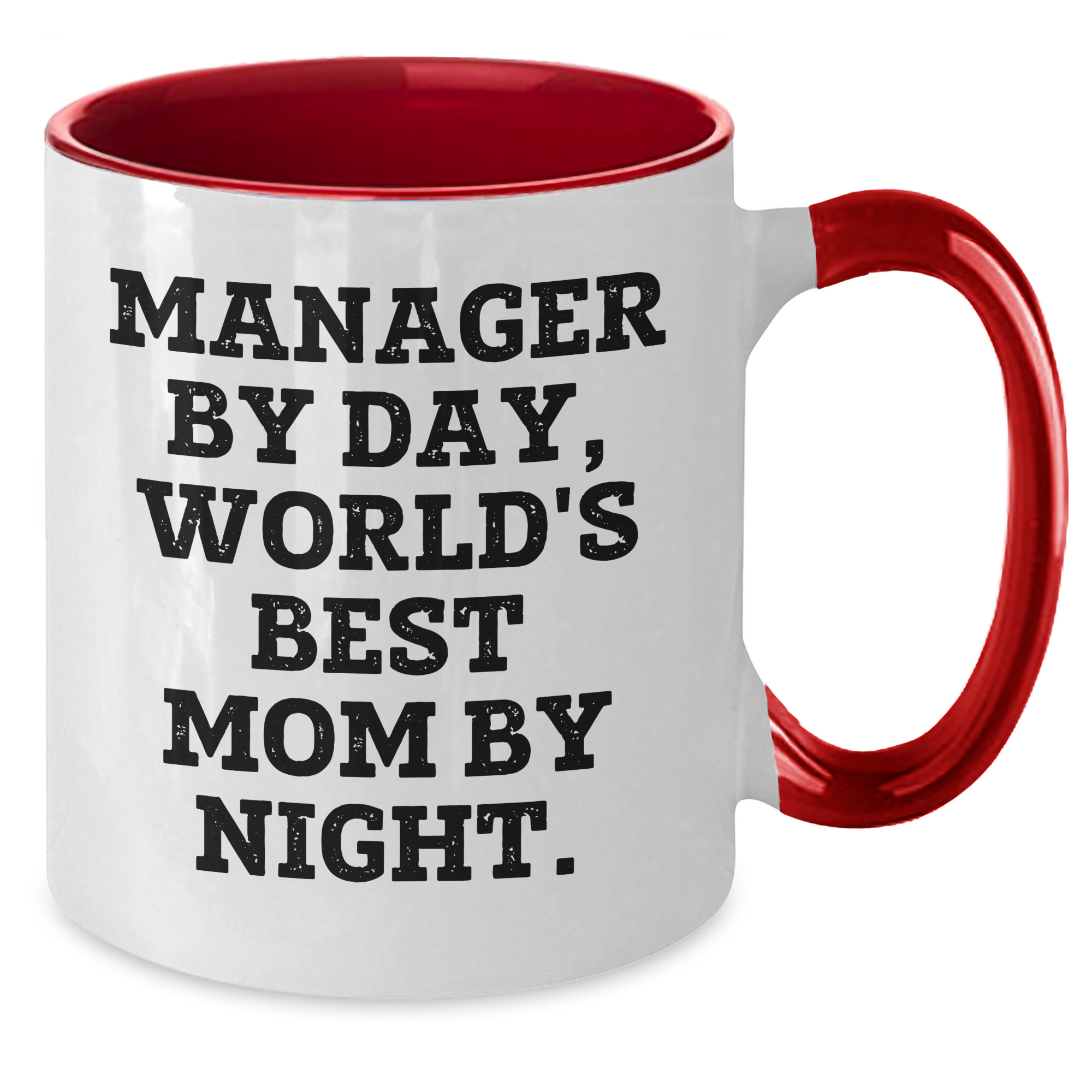 Funny Manager Gifts - Manager By Day, World's Best Mom By Night. Two Tone Coffee Mug, Gifts from Mom for Manager, Father's Day Unique Gifts - Additional