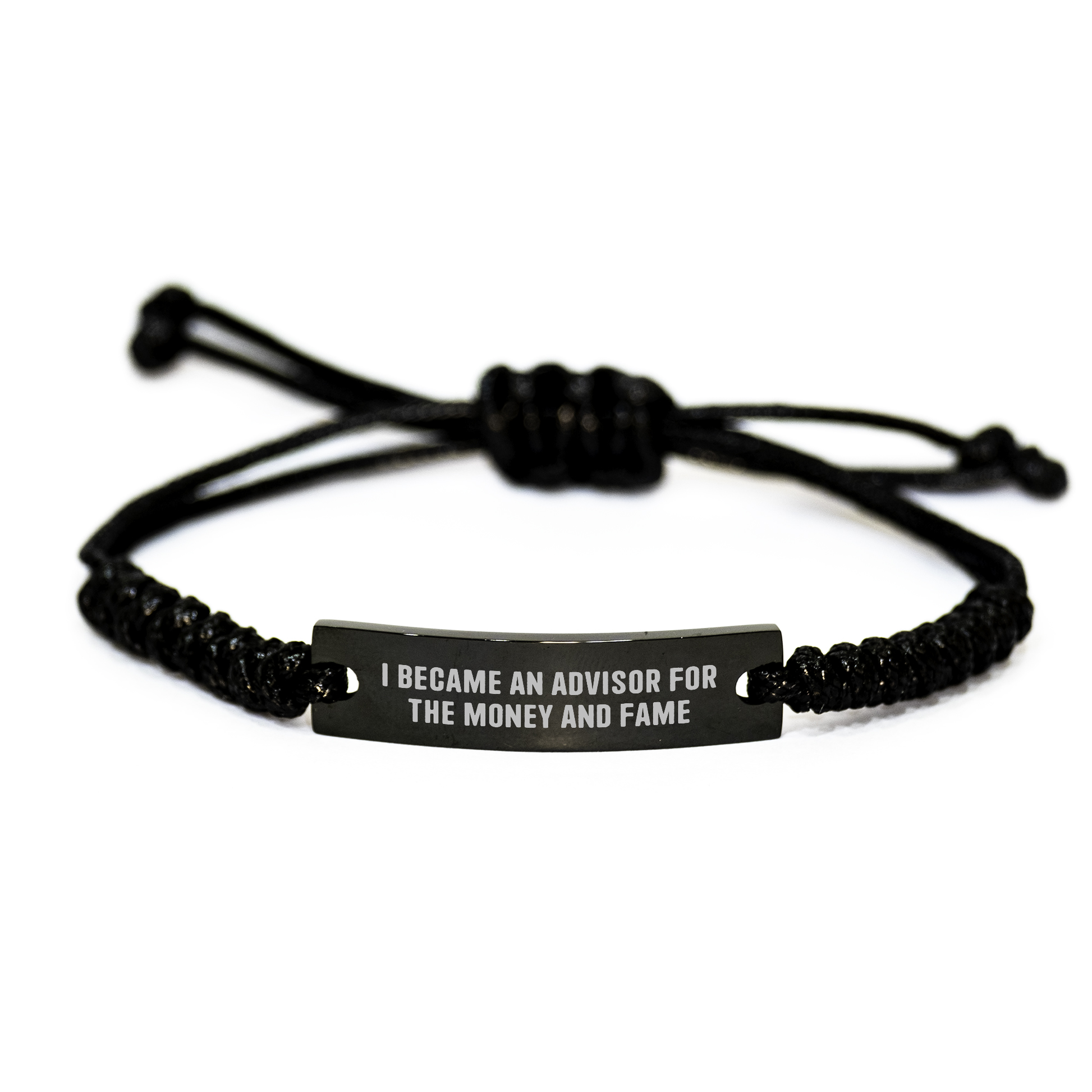 Advisor Gifts for Mother's Day, Funny Quote Rope Bracelet, Adjustable Black Stainless Steel with Interlaced Rope, Gifts from Men to Women - Image 1