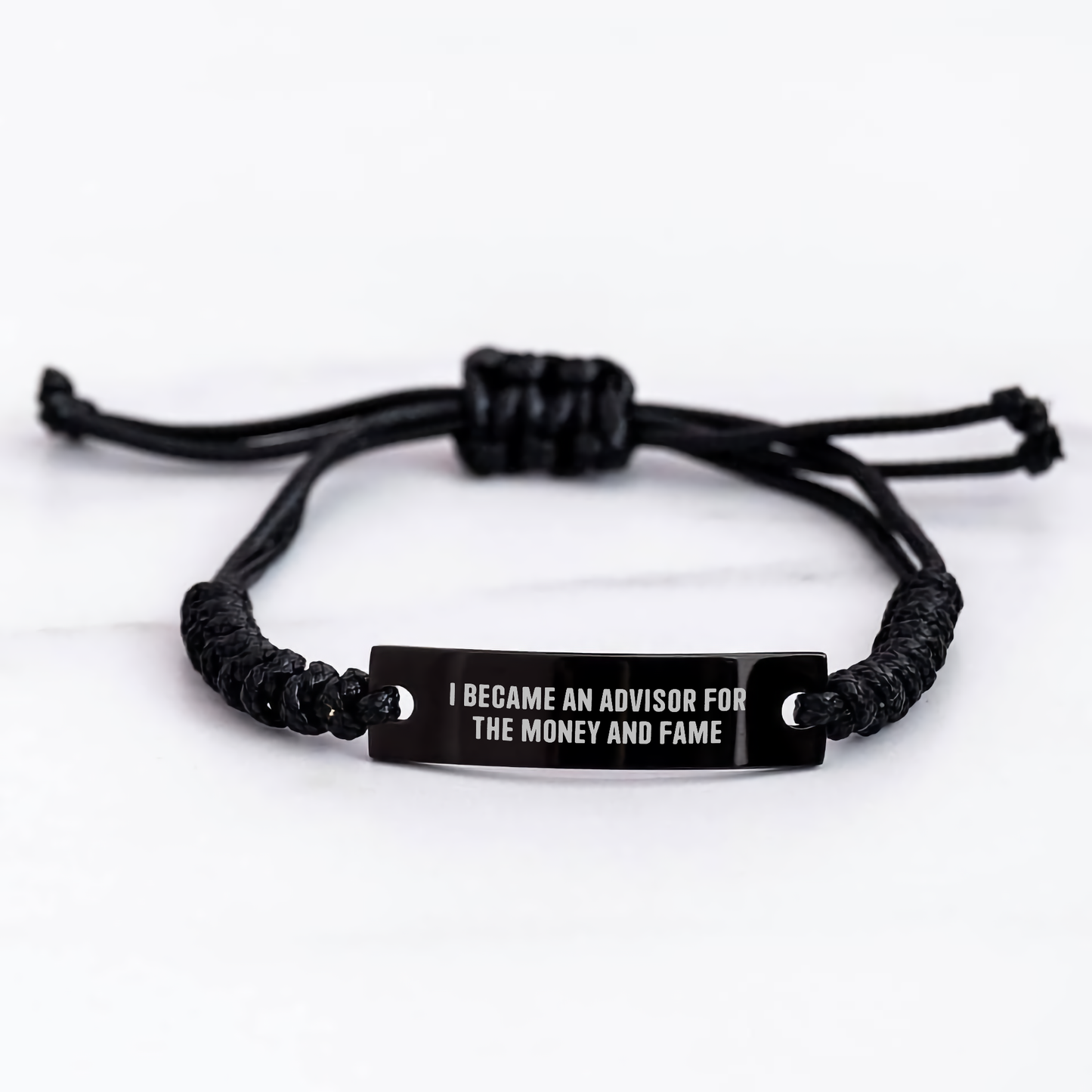 Advisor Gifts for Mother's Day, Funny Quote Rope Bracelet, Adjustable Black Stainless Steel with Interlaced Rope, Gifts from Men to Women - Image 3