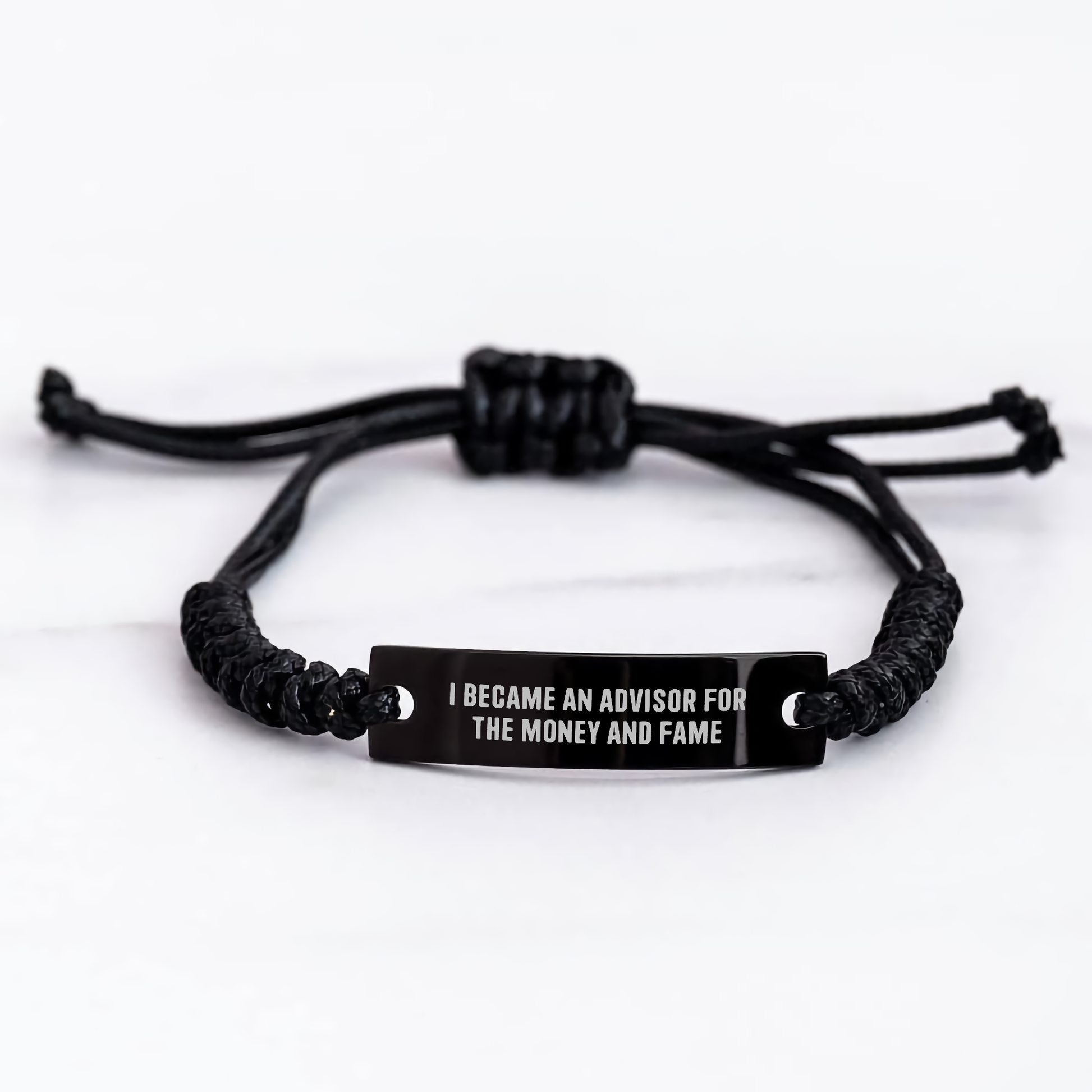 Advisor Gifts for Mother's Day, Funny Quote Rope Bracelet, Adjustable Black Stainless Steel with Interlaced Rope, Gifts from Men to Women - Image 3