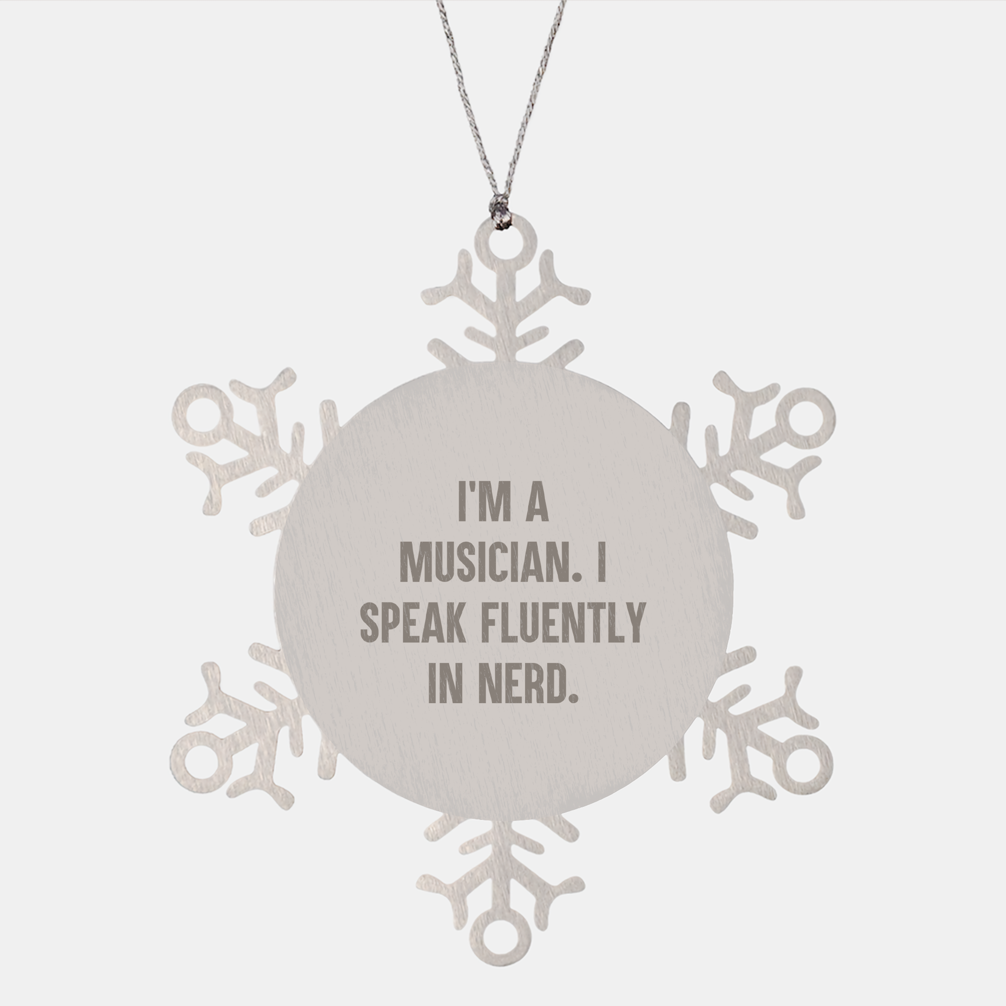 Musician Gifts: Funny Snowflake Ornament, Gifts from Friends for Musician, Stainless Steel, Christmas Unique Gifts for Men
