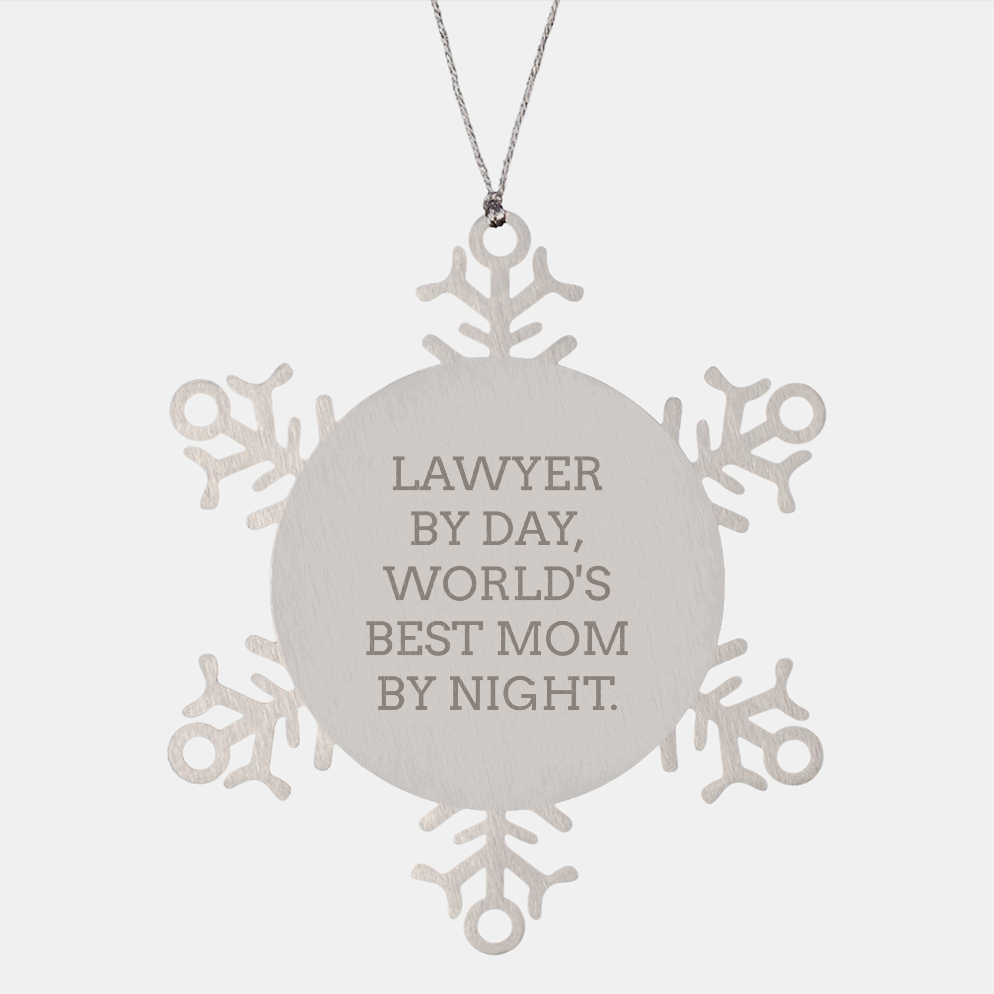 Funny Lawyer Gifts - Snowflake Ornament, 'Lawyer By Day, World's Best Mom By Night.' - Gifts from Mom to Lawyer - Unique Christmas Unique Gifts