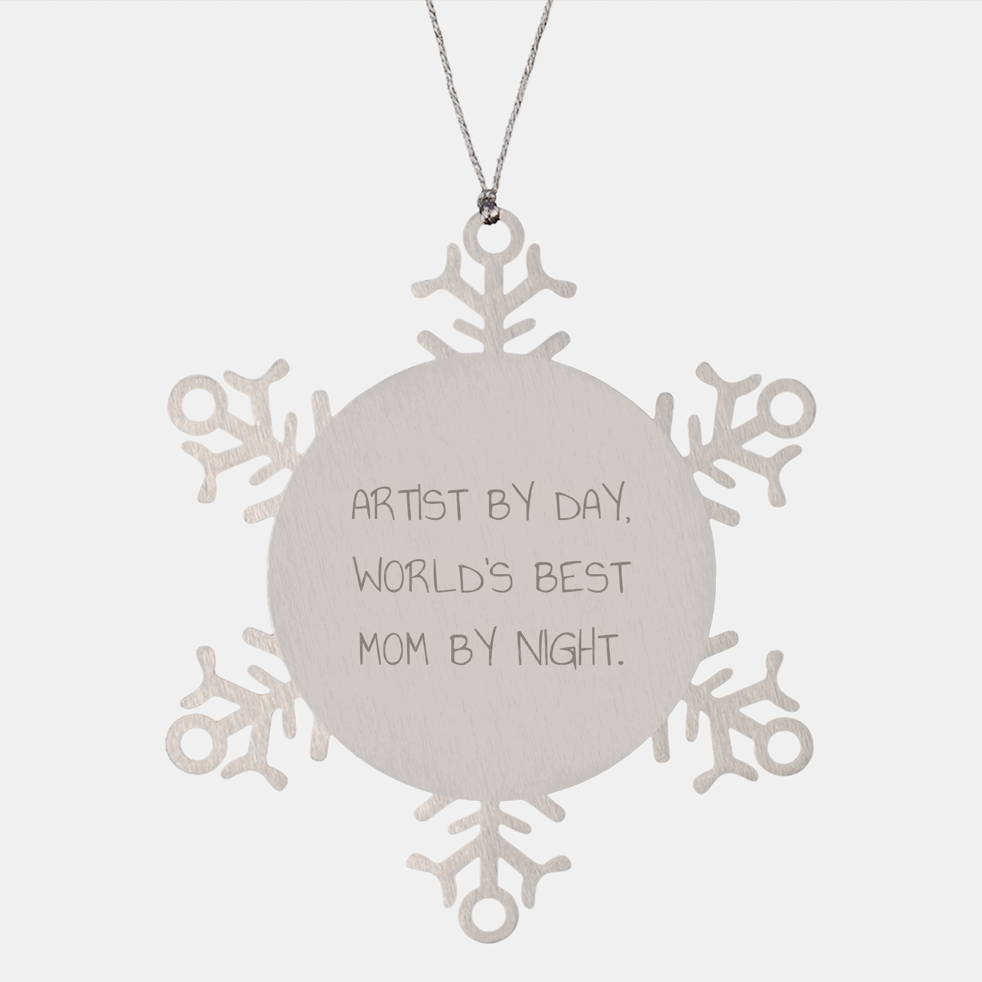 Artist Gifts, Funny Quote Christmas Snowflake Ornament, Gifts from Mom to Artist, Gifts for Artist - Image 1