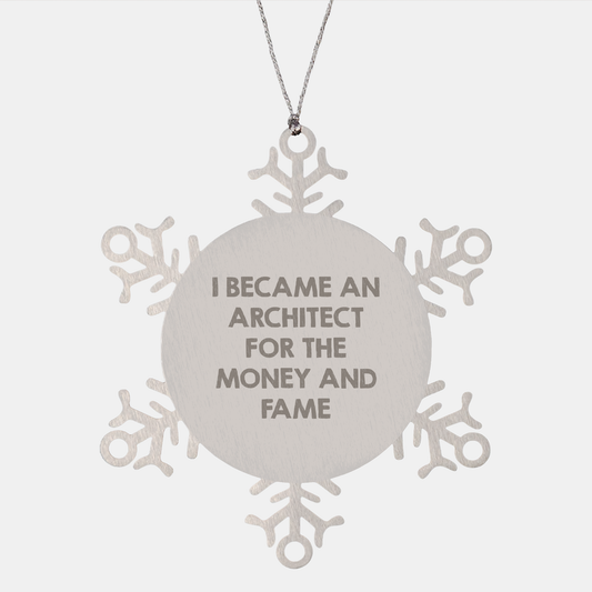 Inspirational Architect Gifts, Funny Quote Snowflake Ornament, Gifts from Friends for Women, Christmas Unique Architect Present - Image 1
