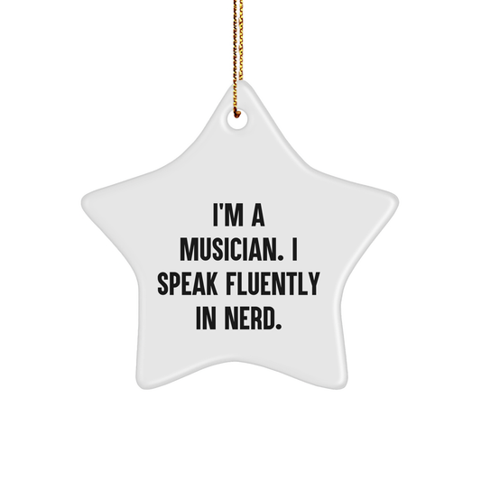 Funny Musician Gifts, Star Ornament for Musician Friends, Gifts from Men to Musician, Musician Decorations for Christmas - Image 1