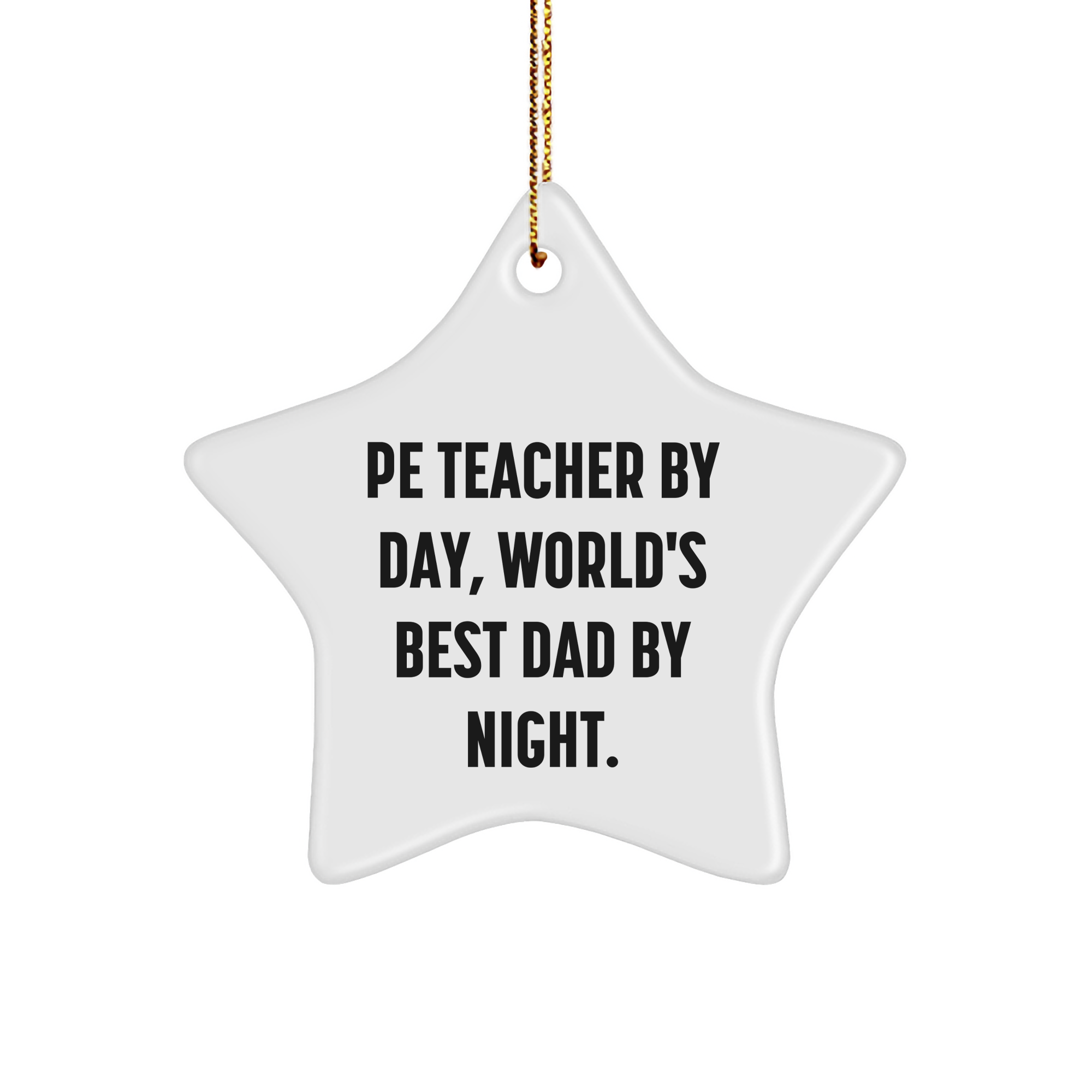 PE Teacher Gifts, Funny Quote Star Ornament, Gifts from Men, Gifts for PE Teacher, Christmas Unique Present