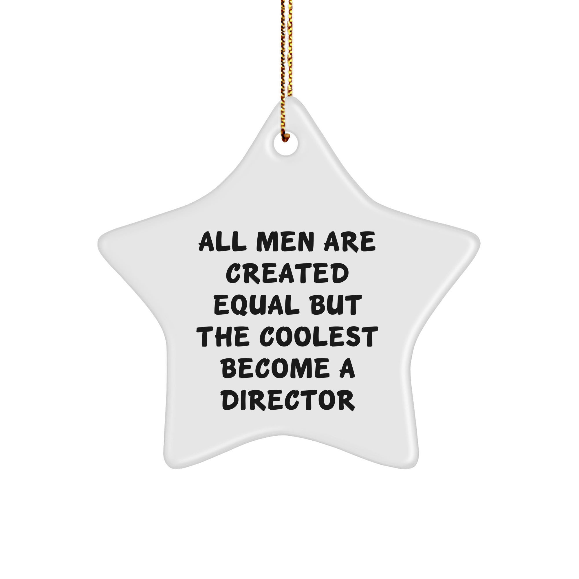 Funny Director Gifts from Men to Friends - Unique Star Ornament for Christmas - All Men Are Created Equal But The Coolest Become A Director