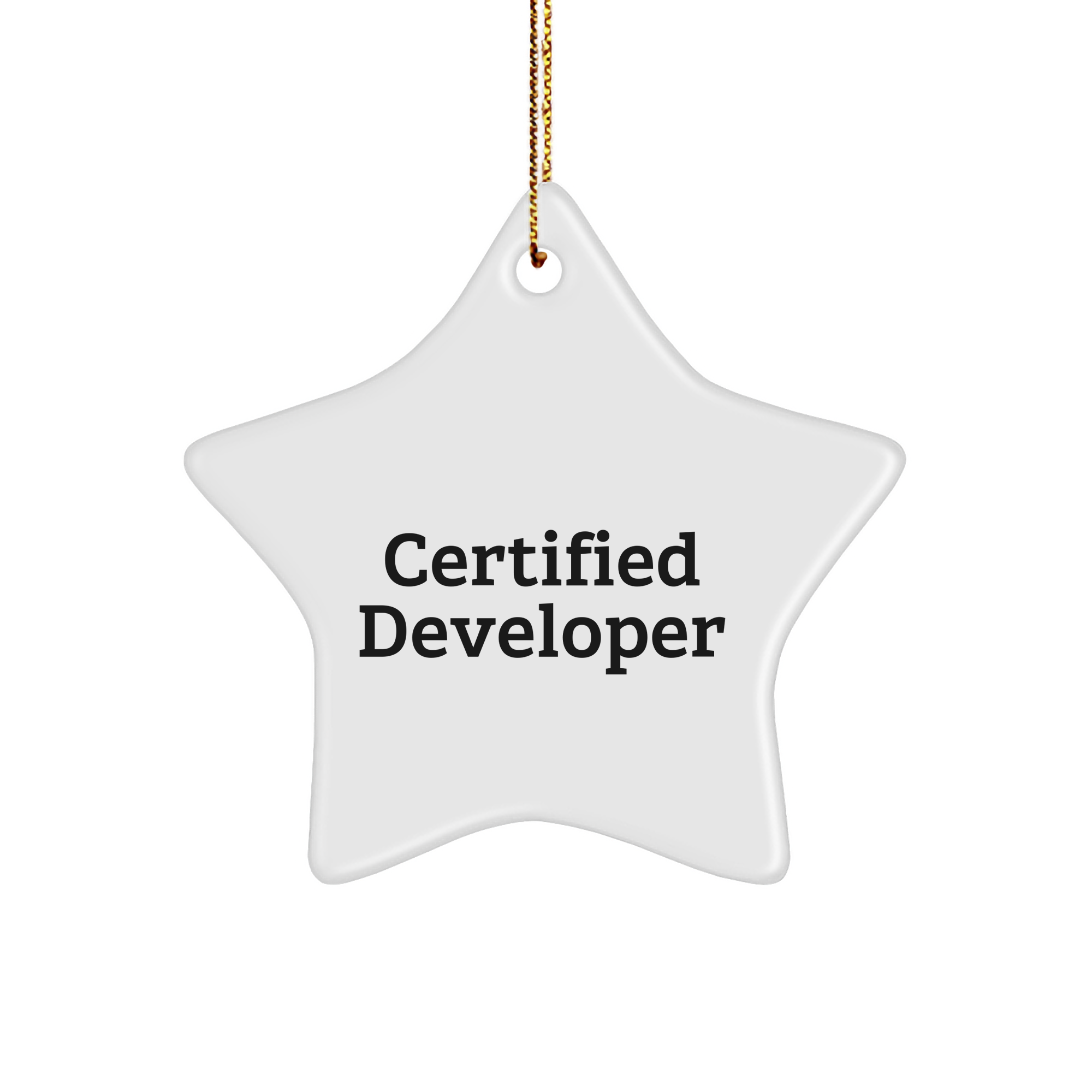 Funny Certified Developer Holiday Star Ornament, Gifts from Friends or Family for Him, a Festive Christmas Decoration